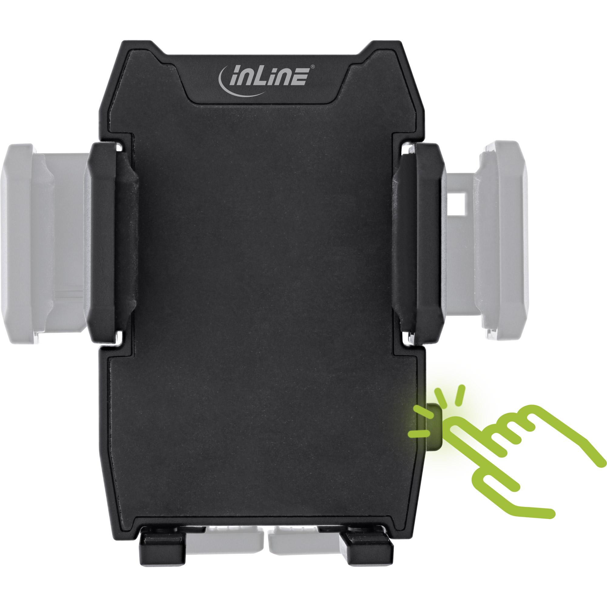 InLine KFZ Supporto per smartphone ventosa o griglia, ONE CLICK EASY II, univ.