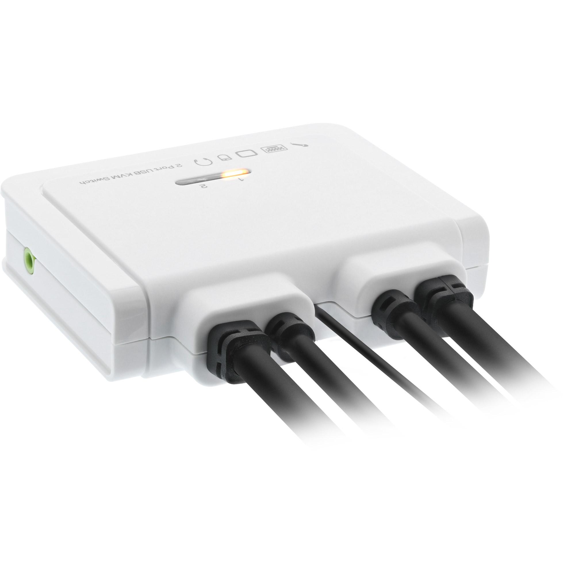 Switch KVM - 2 vie - Da USB-C+DP a DisplayPort - 4K - Audio - cavo integrato