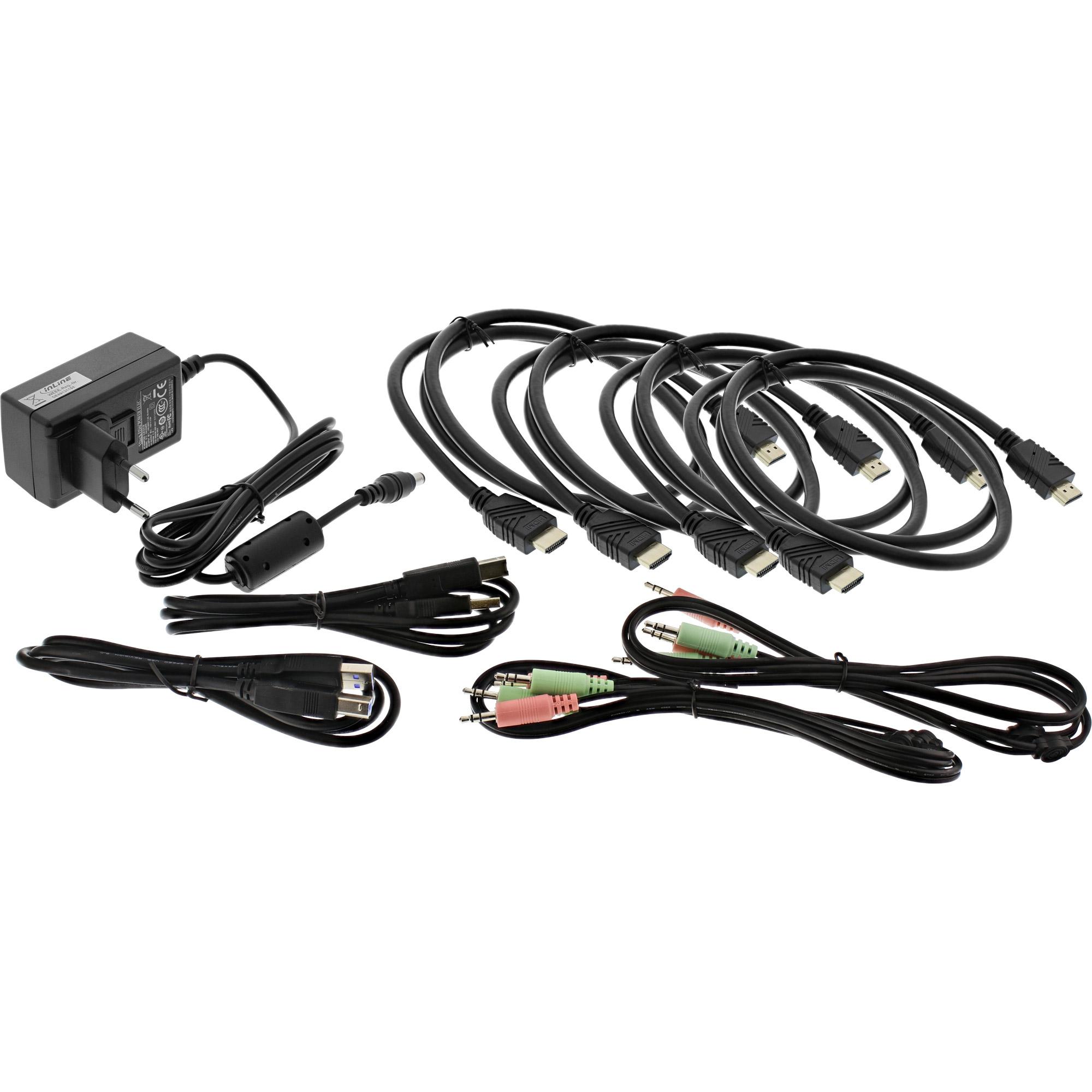 Switch KVM da tavolo - 2 vie - Doppio monitor - HDMI - 4K - USB 3.0 - Audio