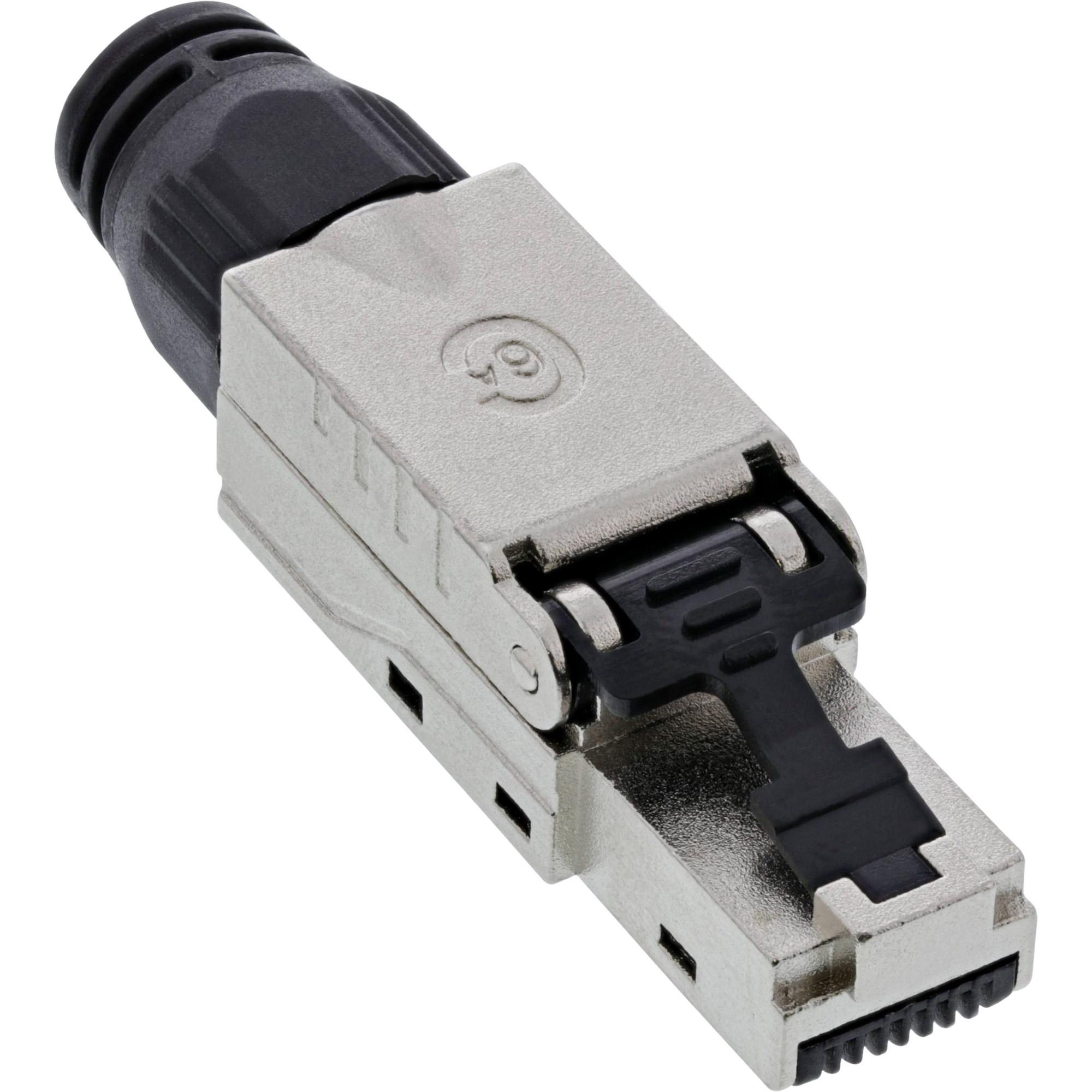Connettore cavo InLine 76204B RJ-45 Nero - Acciaio inossidabile (76204B)