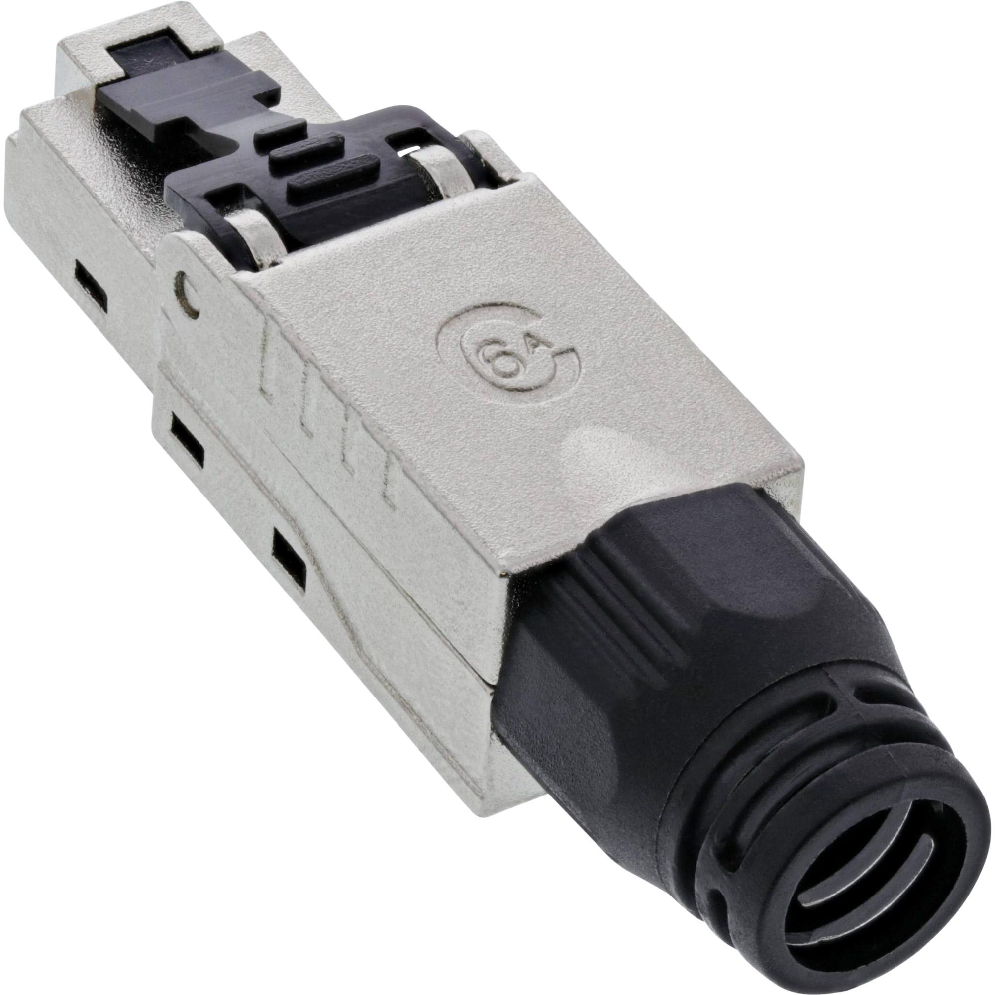 Connettore cavo InLine 76204B RJ-45 Nero - Acciaio inossidabile (76204B)
