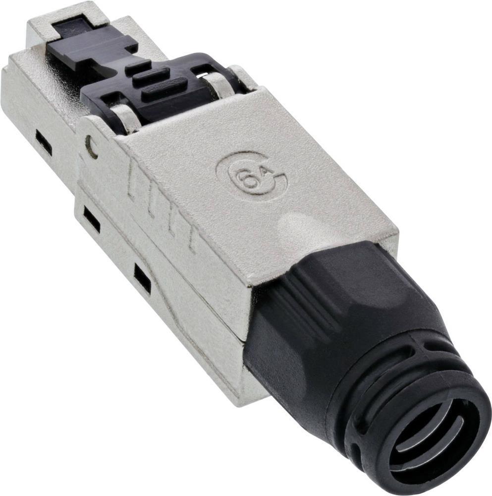Connettore cavo InLine 76204B RJ-45 Nero - Acciaio inossidabile (76204B)