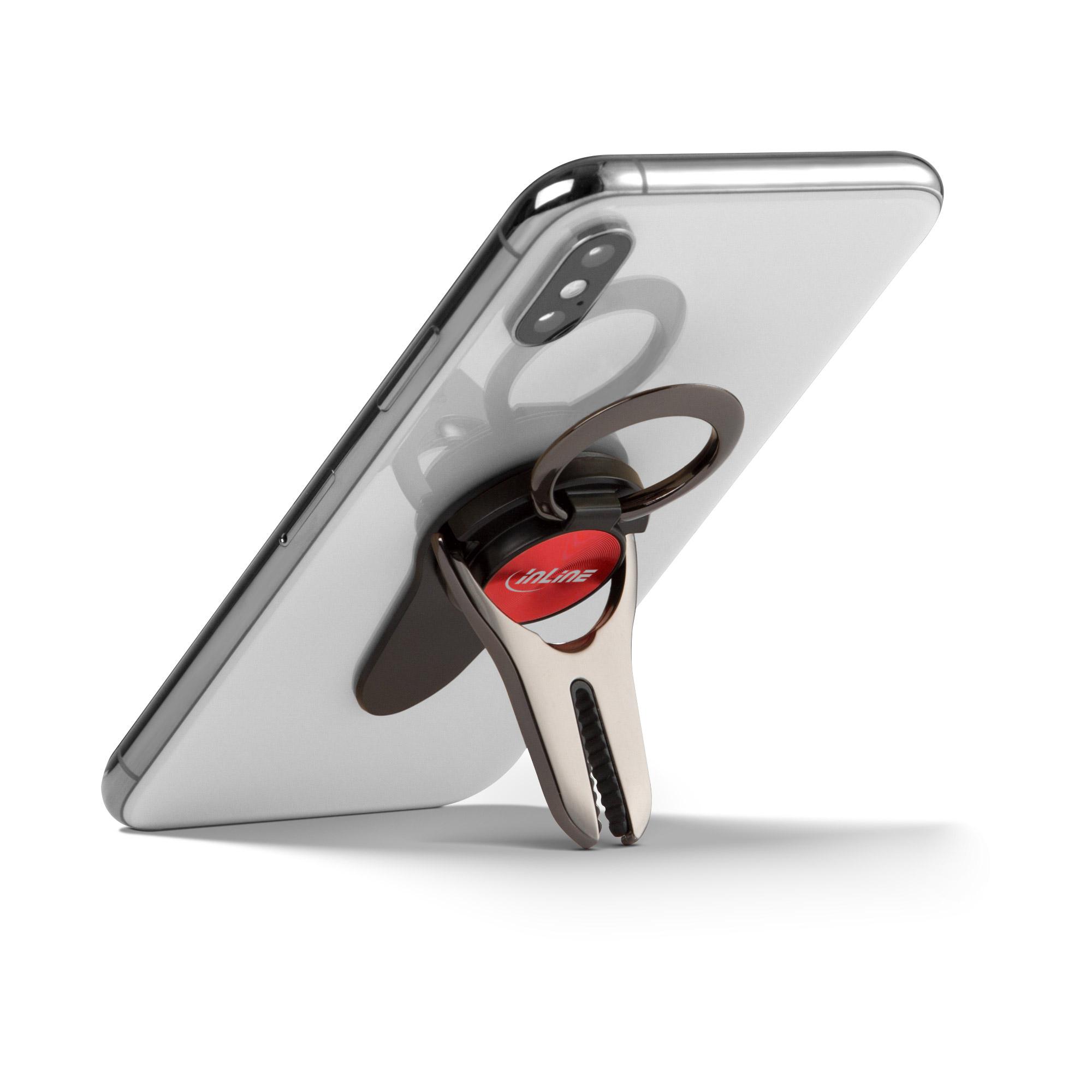 Smartphone 3 -in -1 Porta del veicolo - Stand - Finger Bracket - Grip per telefono cellulare autoadesivo - Proprietario dello s