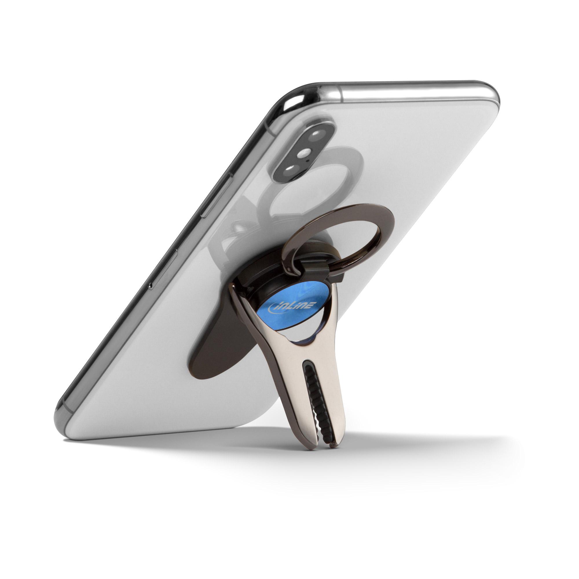 Smartphone 3 -in -1 Porta del veicolo - Stand - Finger Bracket - Grip per telefono cellulare autoadesivo - Smartphone Proprieta