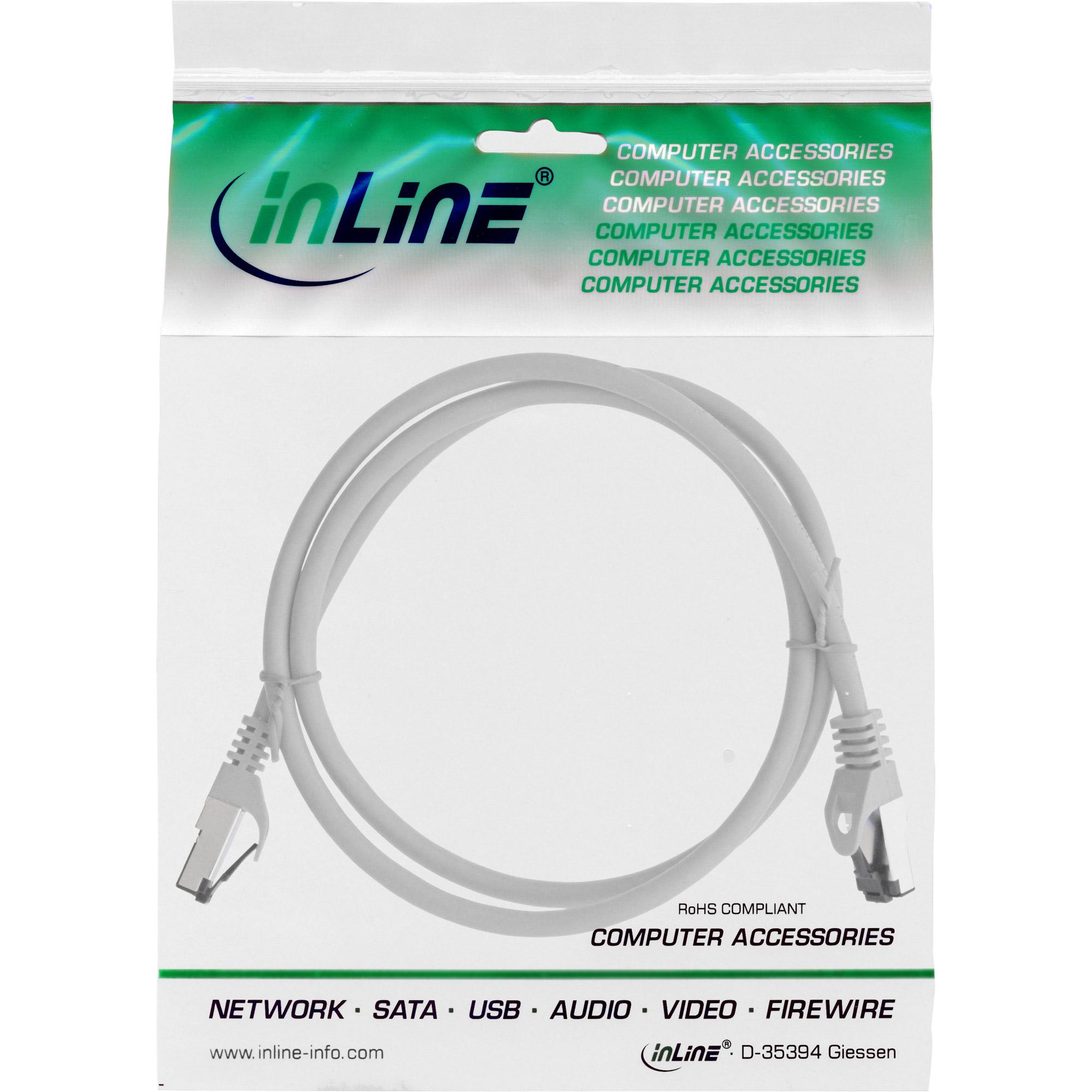 InLine Cavo Patch S/FTP (PiMf) Cat.8.1 2000MHz Halogenfree grigio 2m