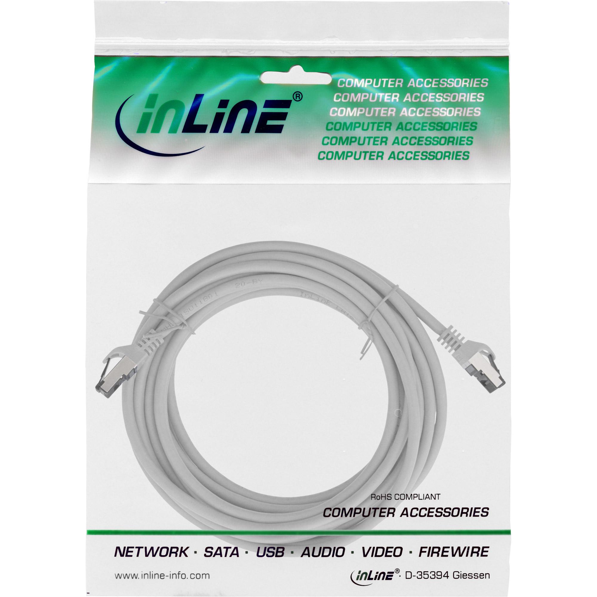 InLine Cavo Patch S/FTP (PiMf) Cat.8.1 2000MHz Halogenfree grigio 5m