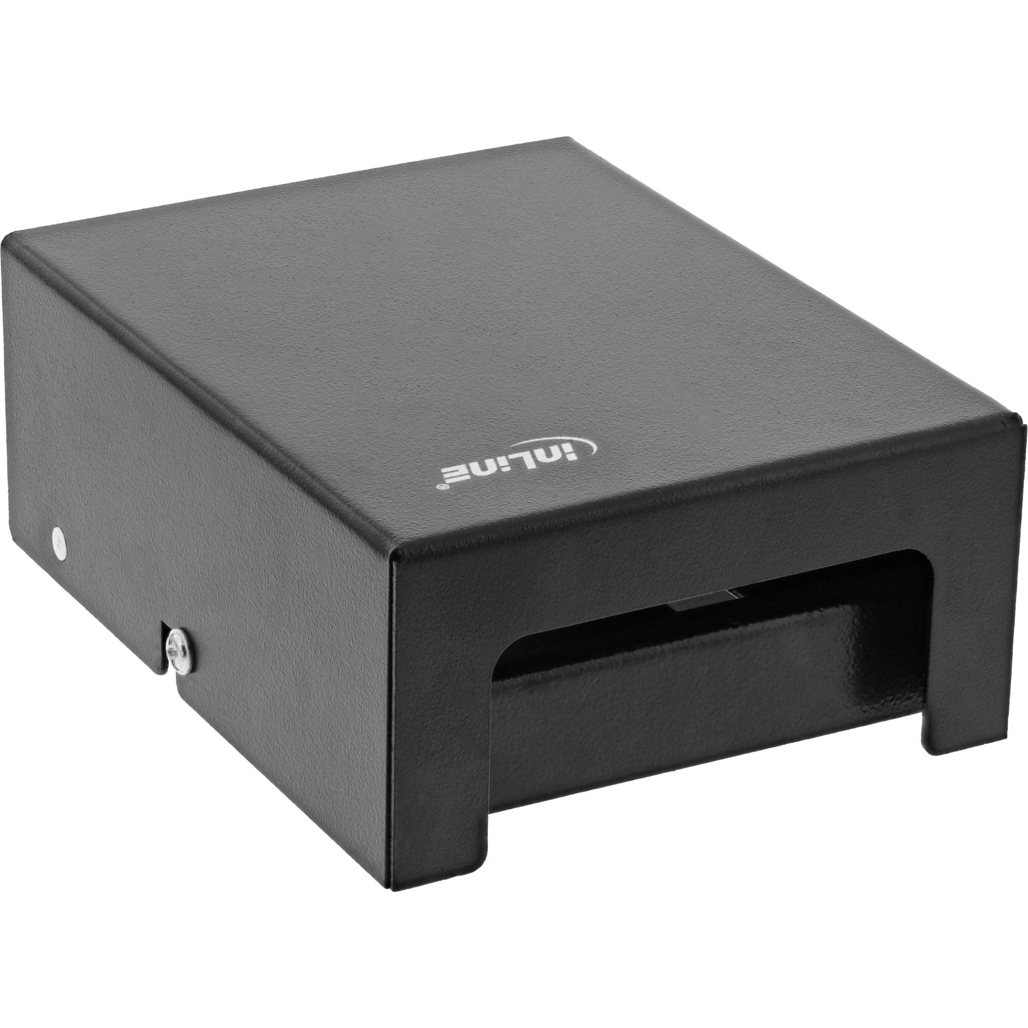 Patch Field può superficie per 4x Keystone RJ45 - Metal - Schwarz Ral9005 (76264S)