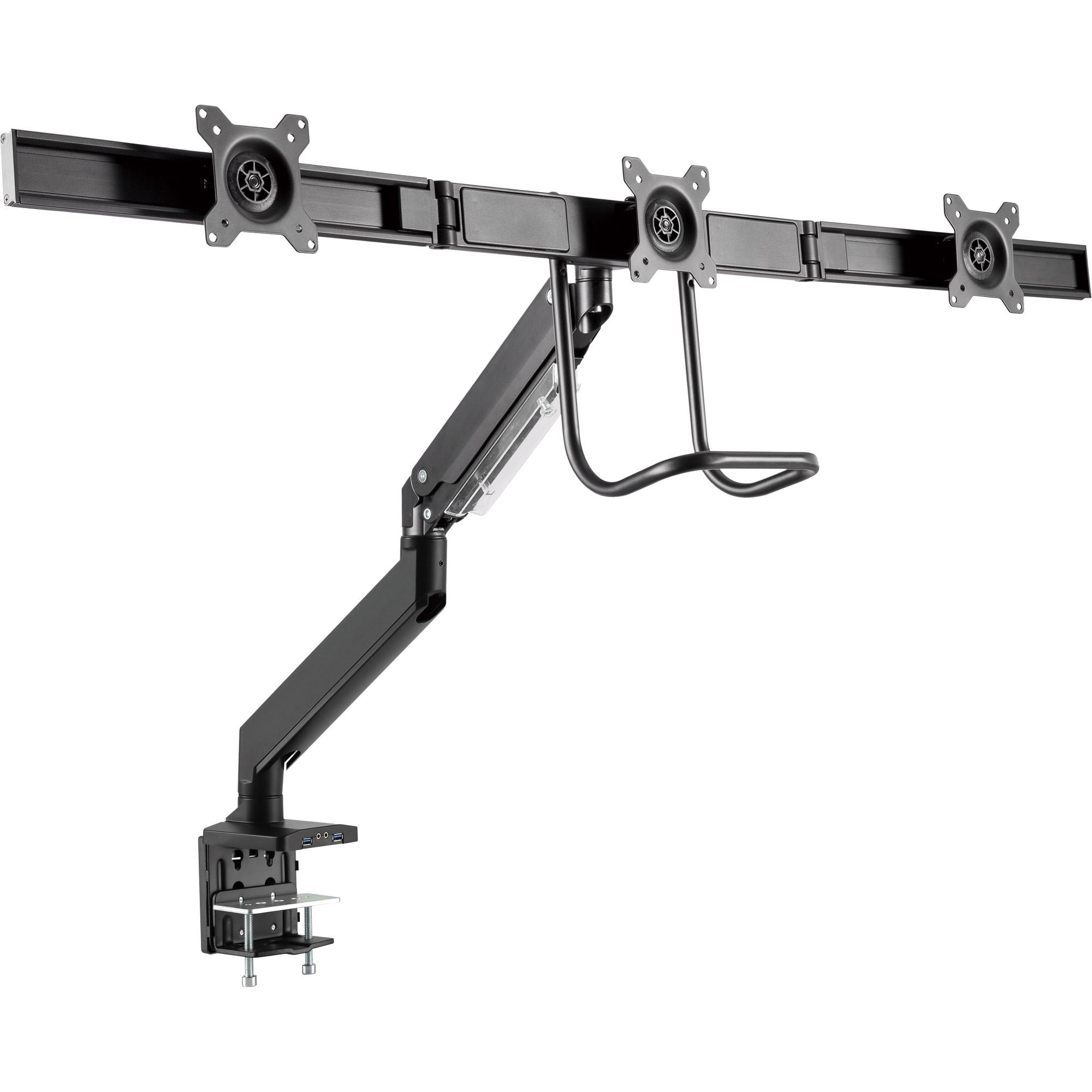 InLine supporto da tavolo con liftUSB 3.0 per 3 monitor fino a 69cm (27")