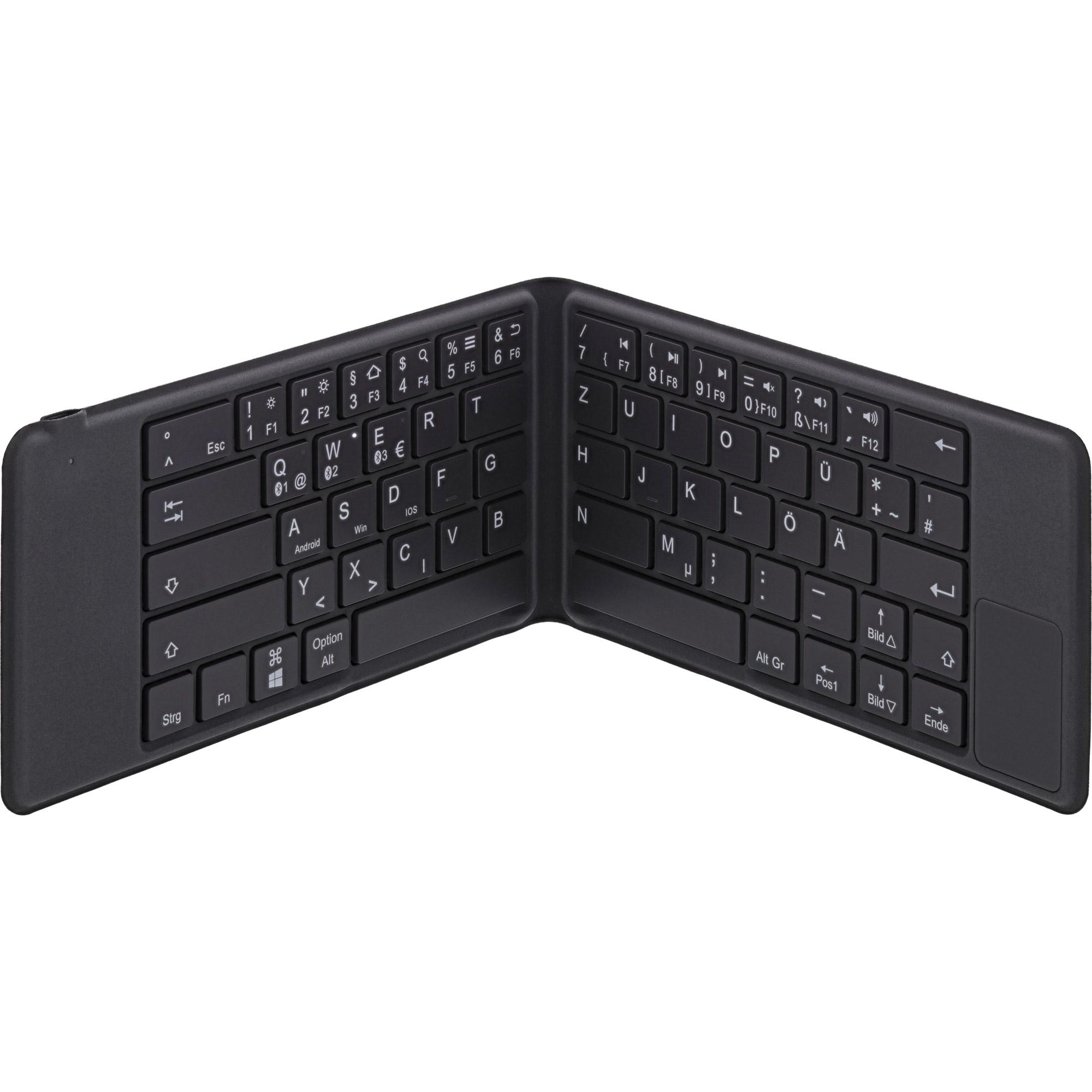 InLine tastiera Bluetooth pieghevole "BT-Pocket" 3 dispositivi Bluetooth (DE)