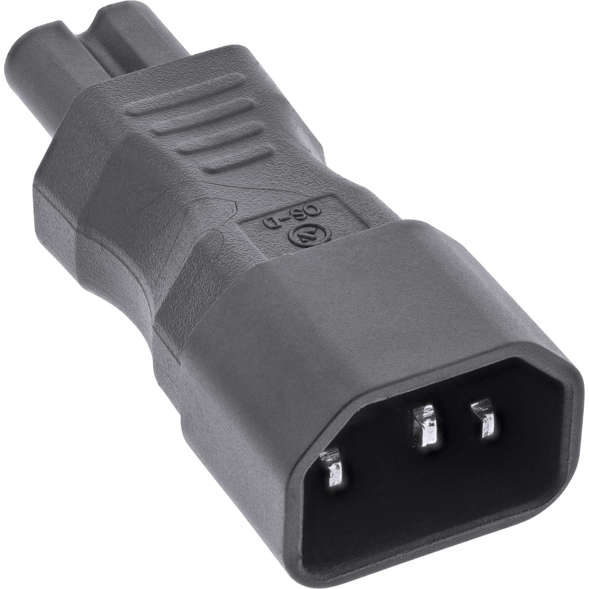Adattatore di rete IEC 60320 C14 - C7 - apparecchi freddi da 3 pin a 2 pin.
