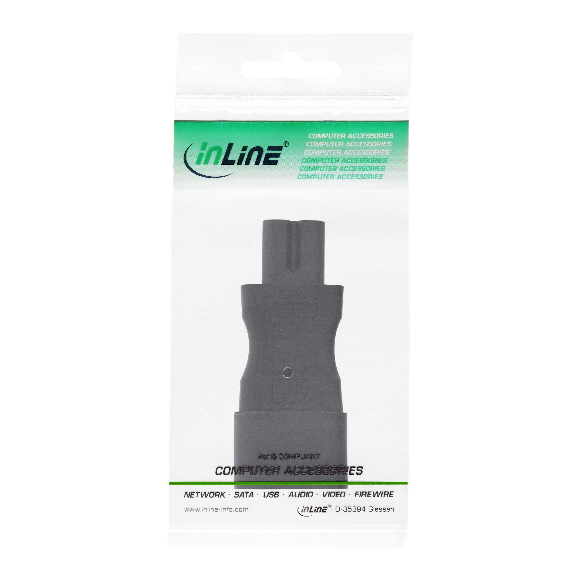 Adattatore di rete IEC 60320 C14 - C7 - apparecchi freddi da 3 pin a 2 pin.