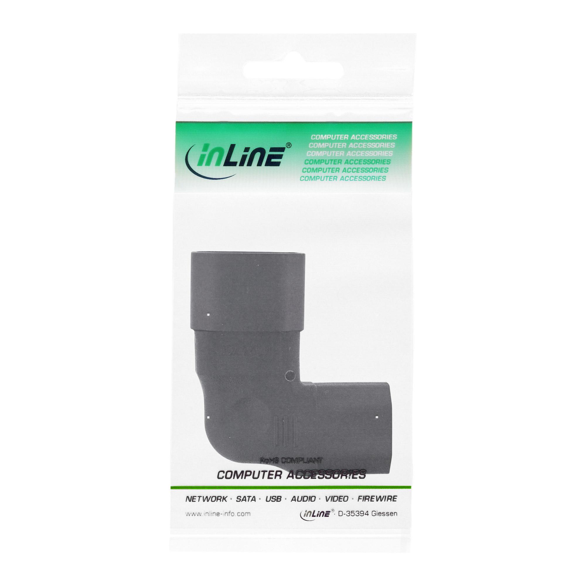 Adattatore di rete IEC 60320 C14 - C13 - angolato L-R - 3 poli apparecchi freddi