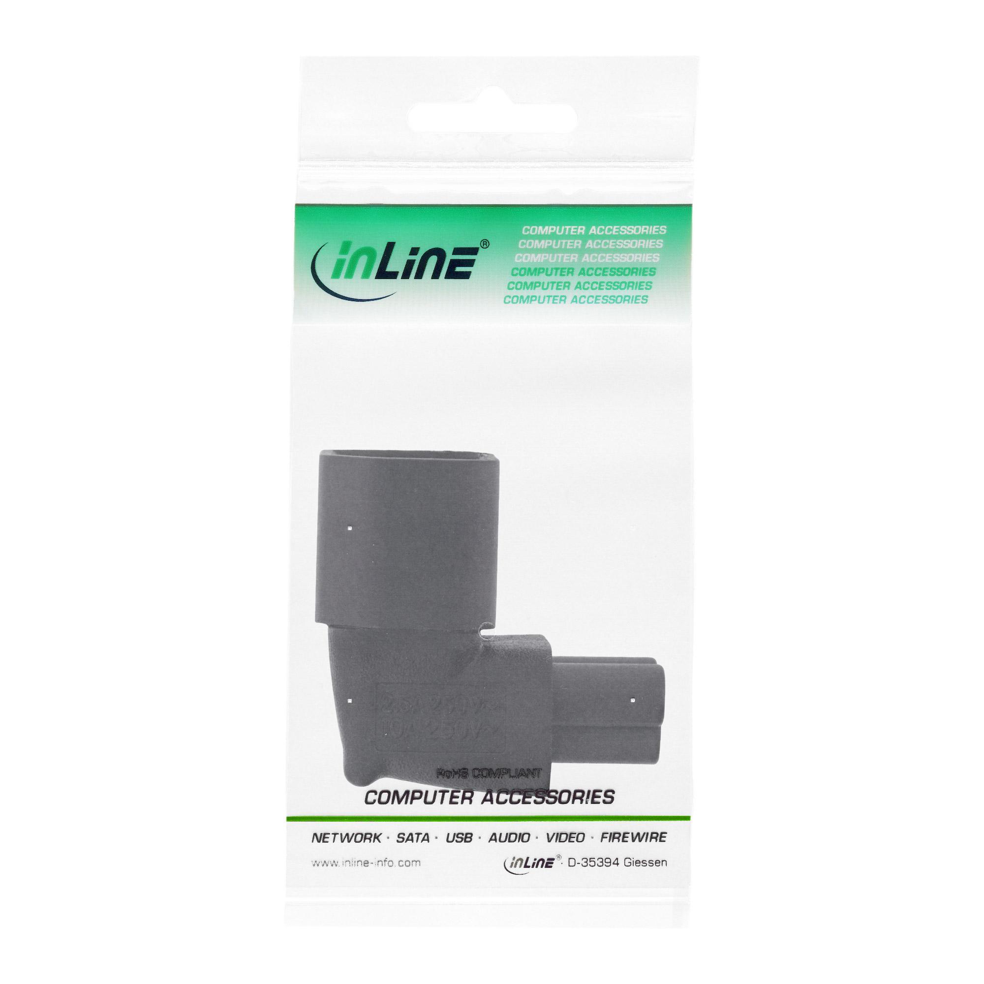 Adattatore di rete IEC 60320 C14 - C5 - angolato alto-basso - 3 poli apparecchi freddi
