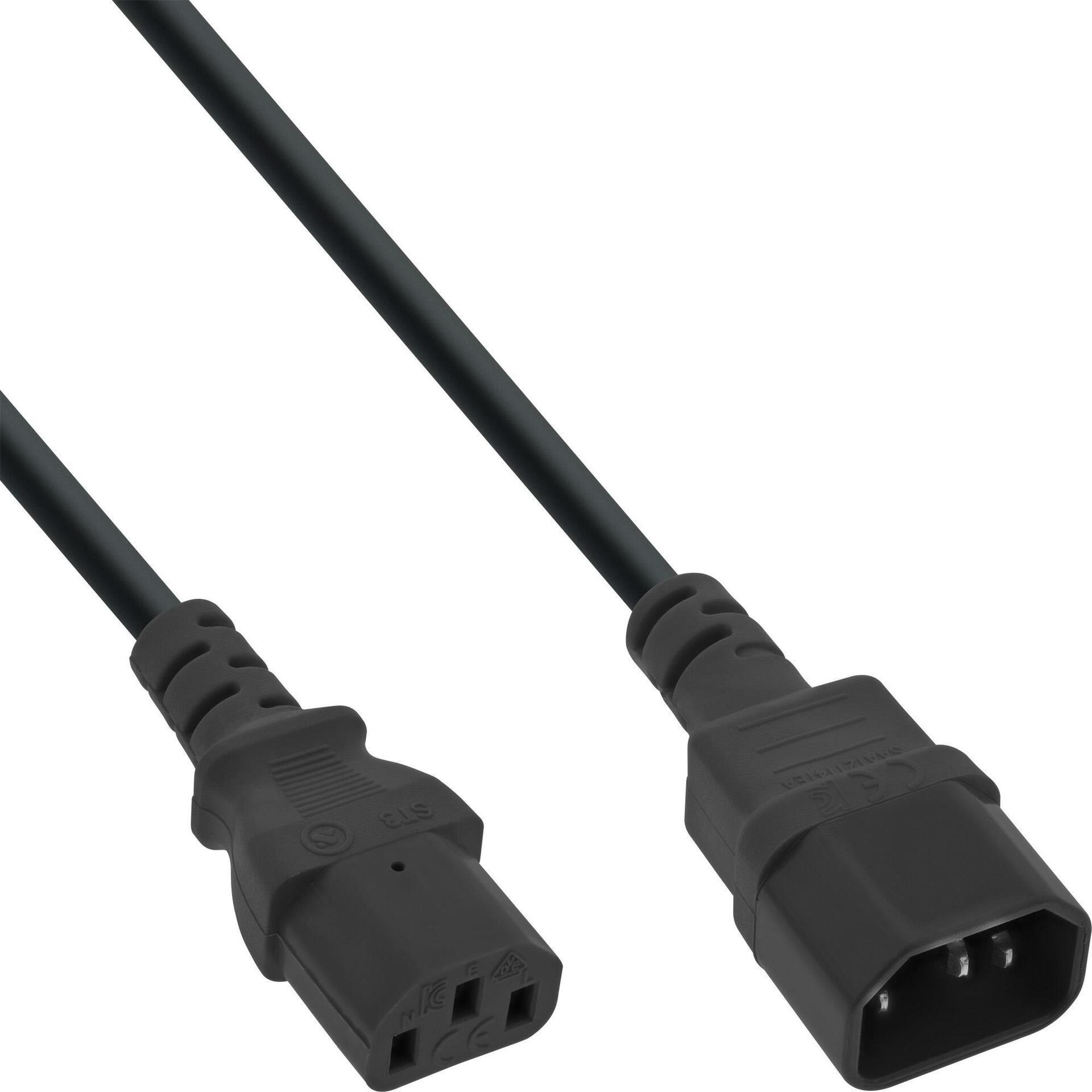 InLine - Cavo di prolunga per alimentatore - IEC 60320 C13 a IEC 60320 C14 - 18 m - Nero (confezione da 35) (B-16632)