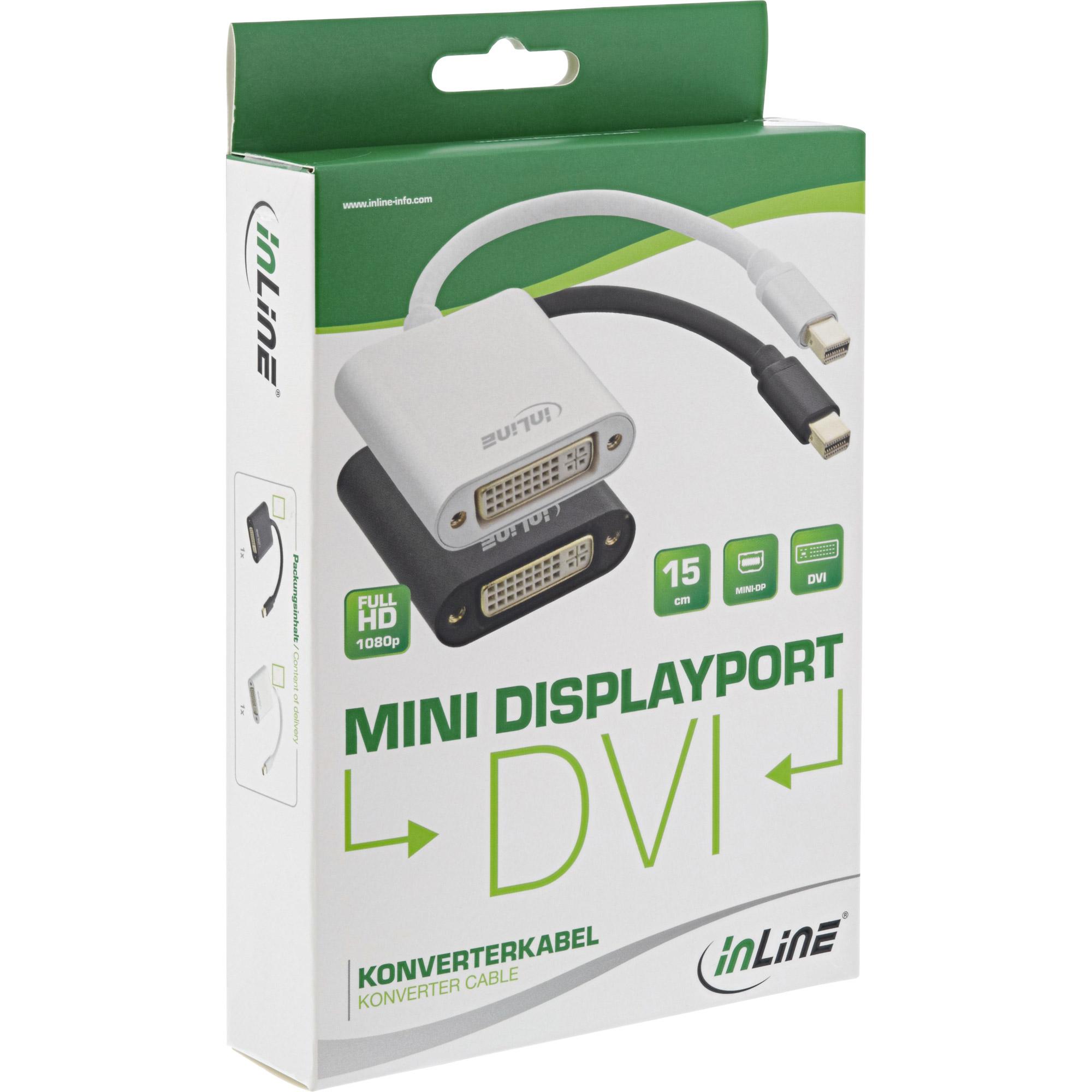 Adattatore Mini DisplayPort a DVI in alluminio - nero - 0 -15 m