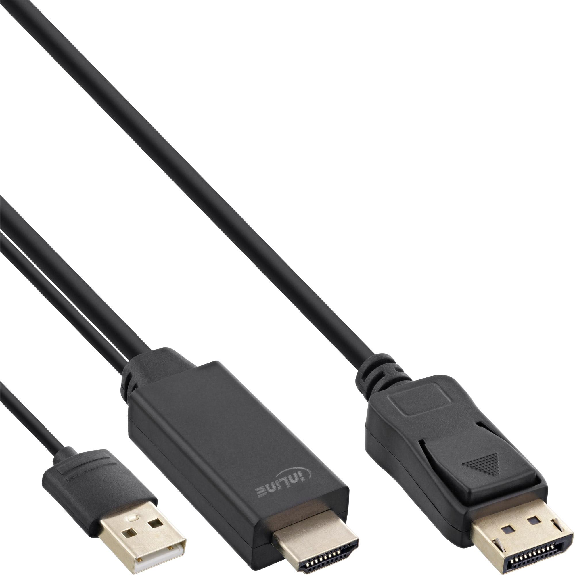 Cavo convertitore da HDMI a DisplayPort - 4K - nero-oro - 5 m