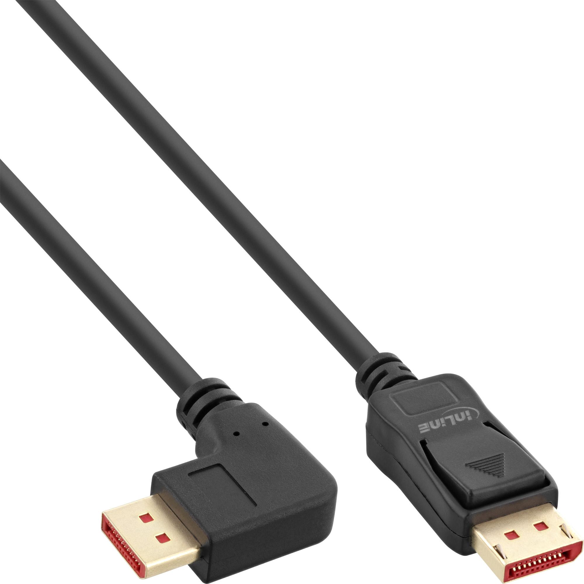 Inline - cavo DisplayPort - DisplayPort (M) destro -Ango a displayPort (M) dritto - DisplayPort 1.4 - 2 m - 8K Supporto - Black