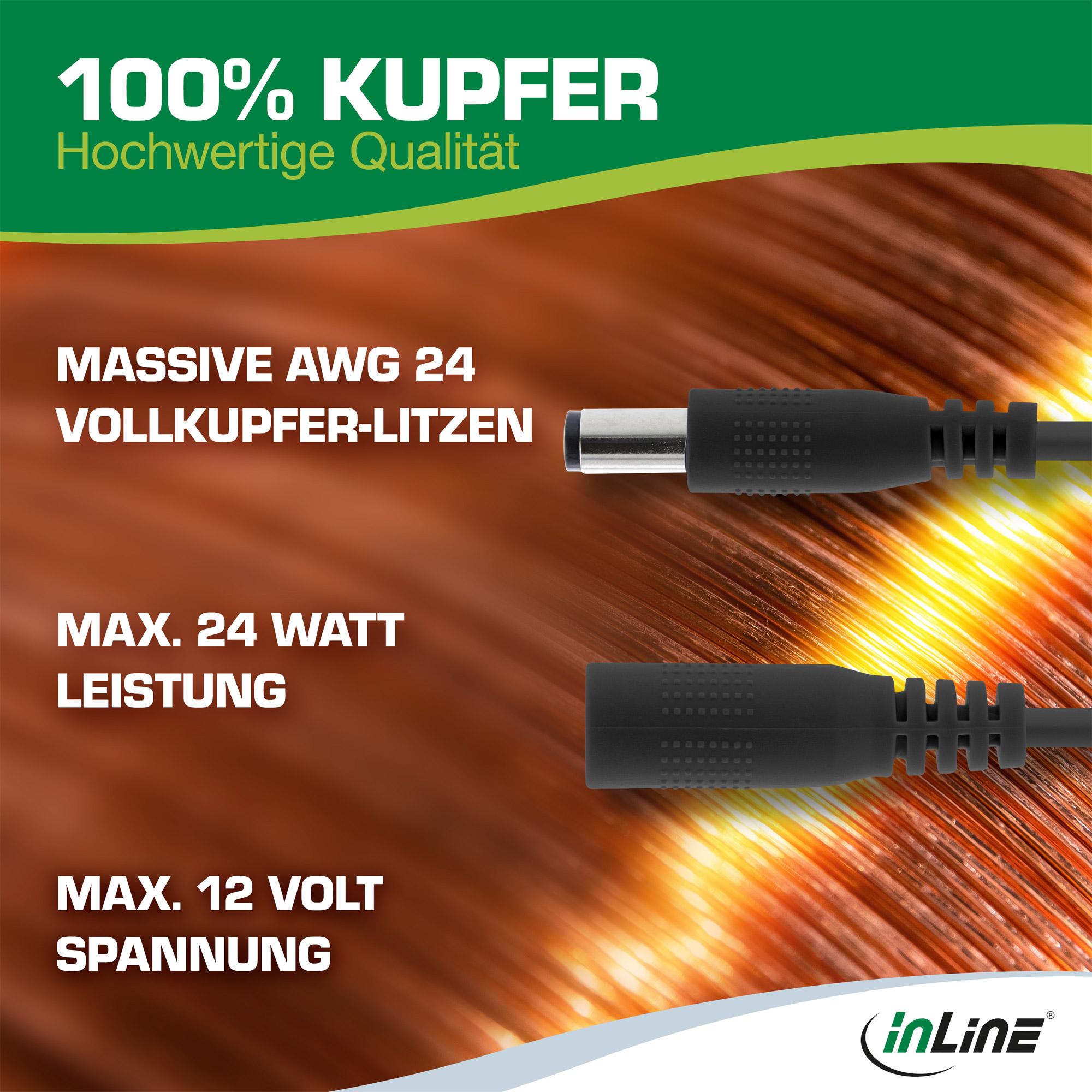 Cavo prolunga spina DC 5,5x2,1mm - nero - 1m