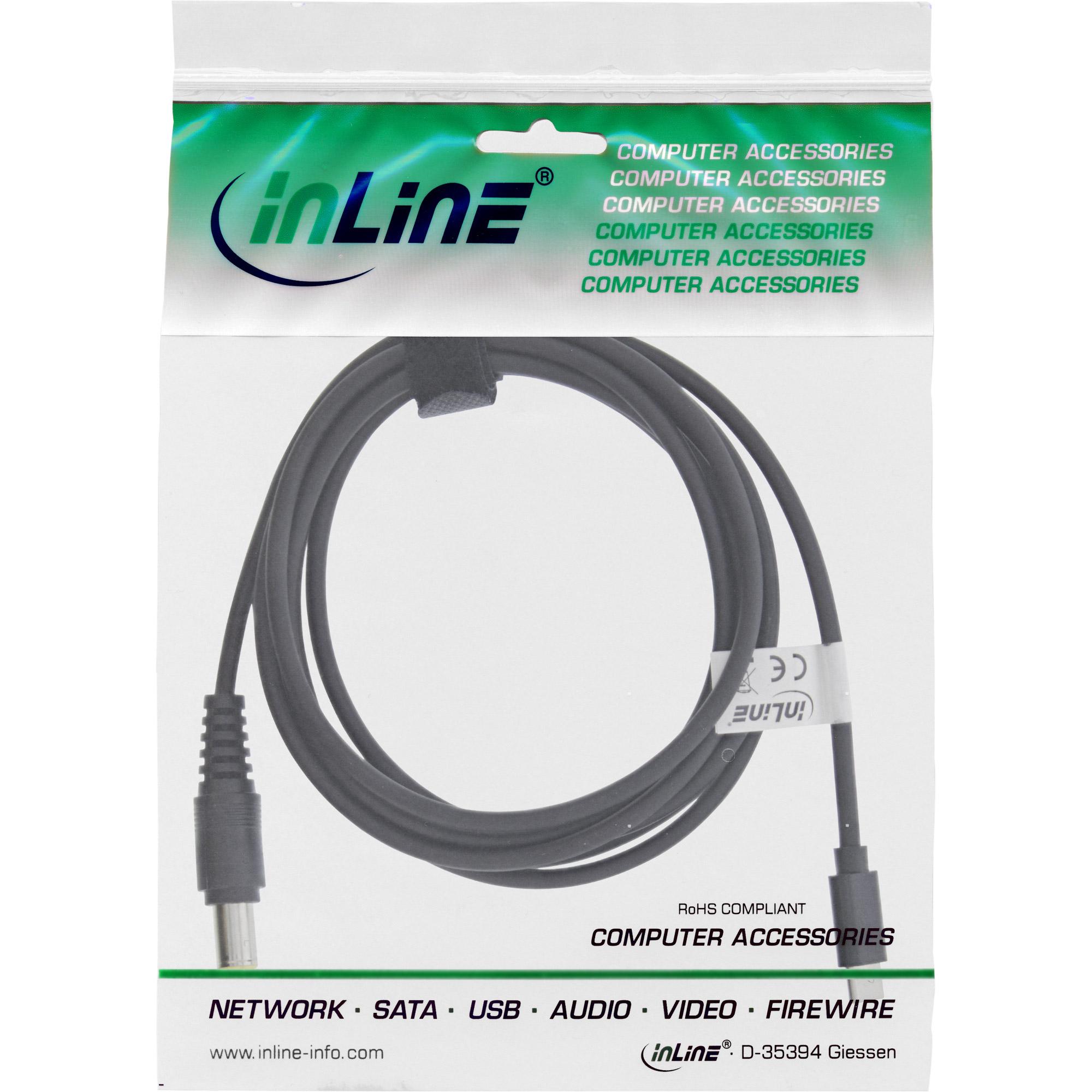 Inline - Cavo di alimentazione - USB -C (M) a DC Connettore 09/55/79 mm (M) - DC 18 - 20 V - 325 A - 2 m - Black