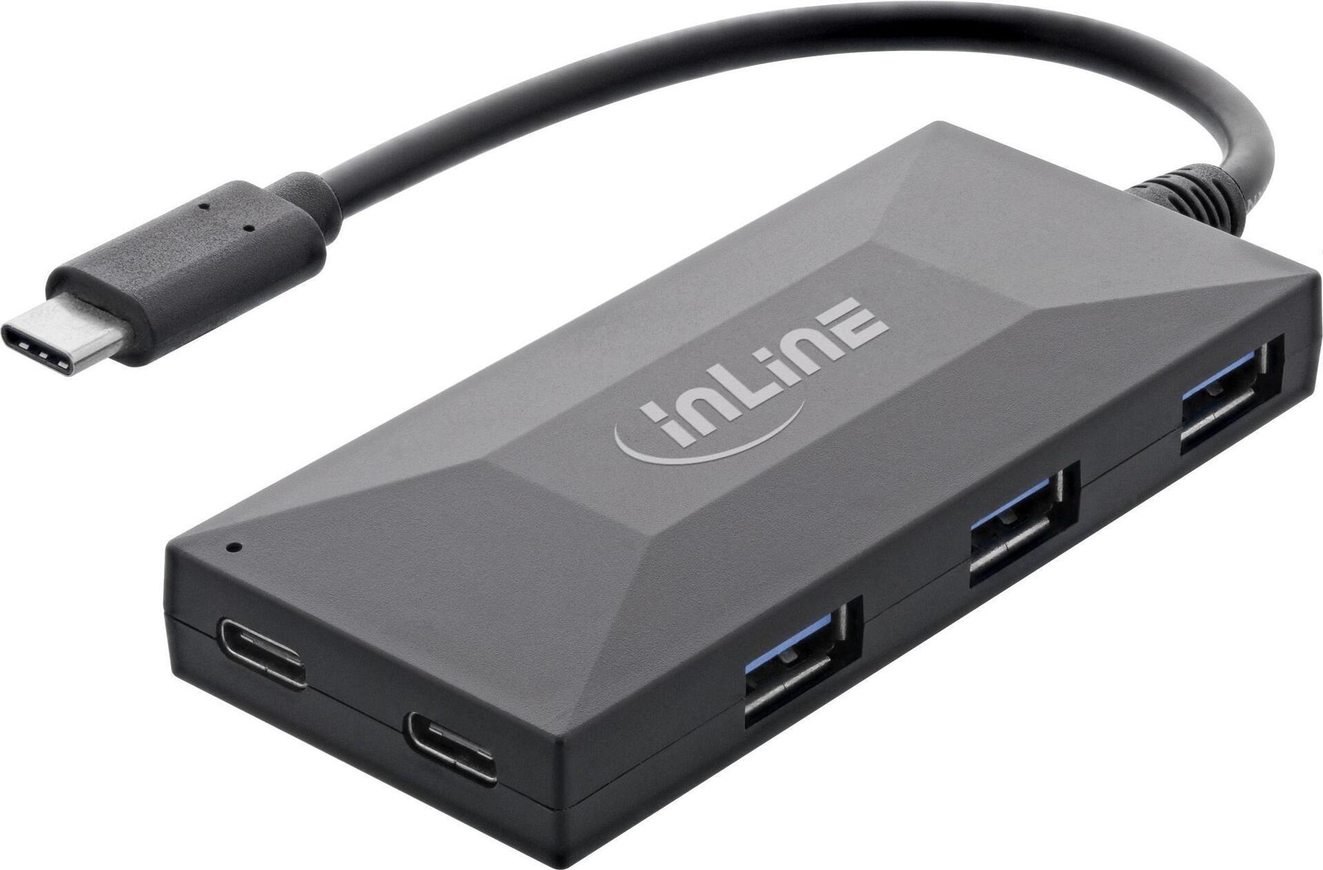 InLine Hub USB 3.2 Gen.1 da USB-C a 2 porte USB-C e 3 porte USB-A con alim.