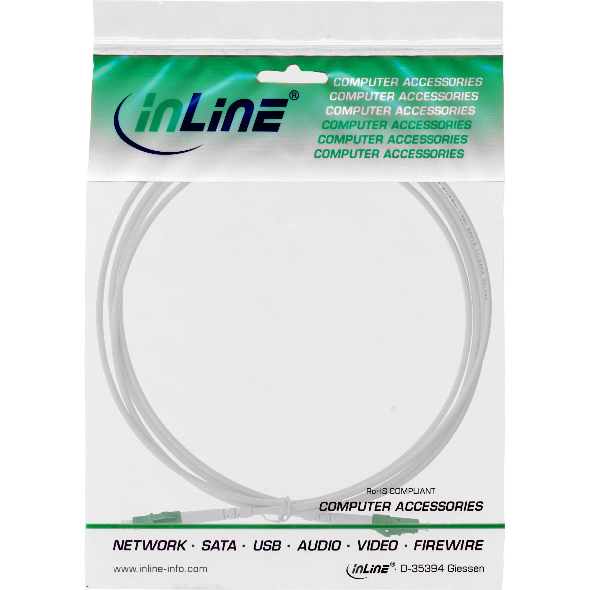 InLine Cavo FO simplex FTTH da LC/APC 8 a LC/APC 8 9/125m OS2 20m