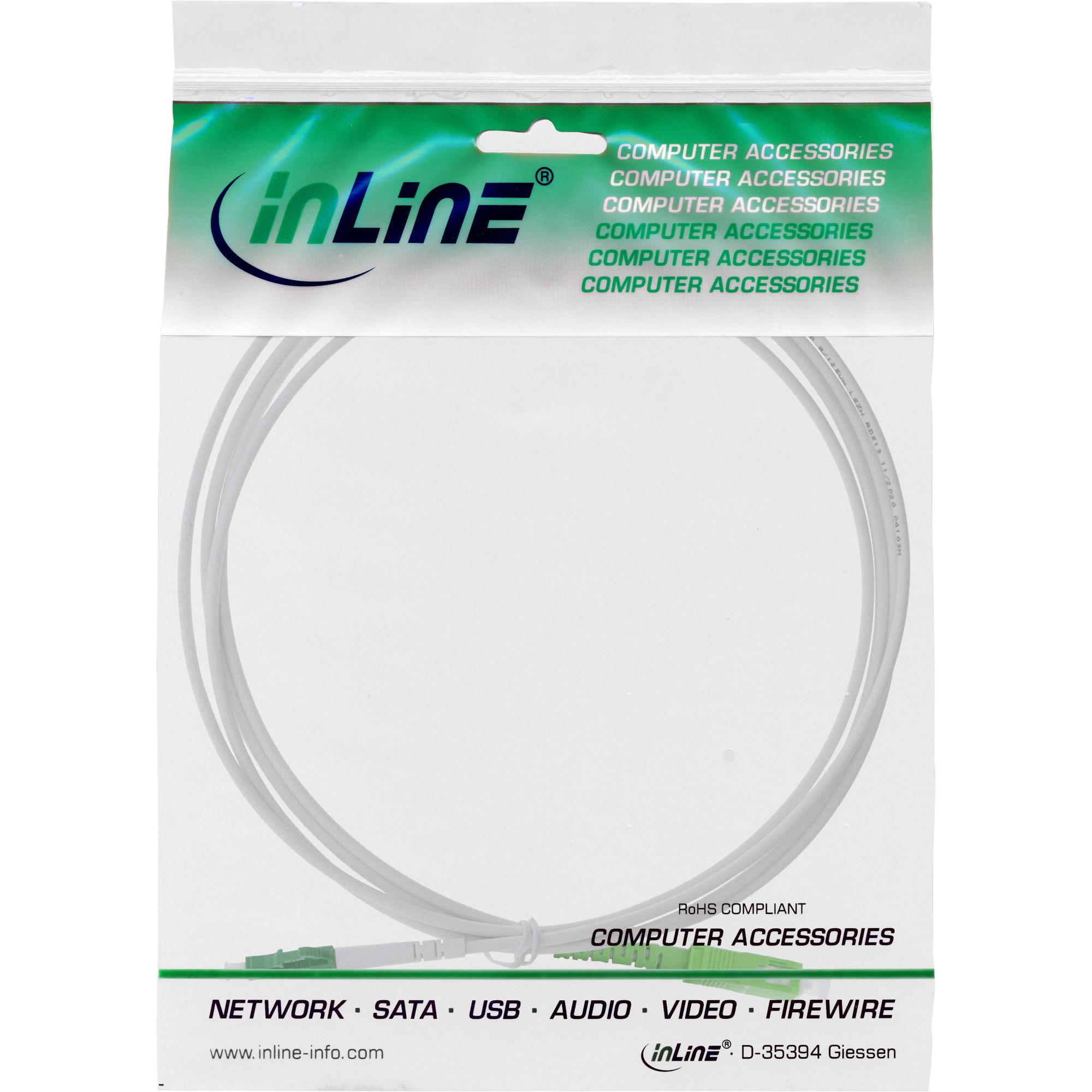 InLine Cavo FO simplex FTTH da LC/APC 8 a SC/APC 8 9/125m OS210m