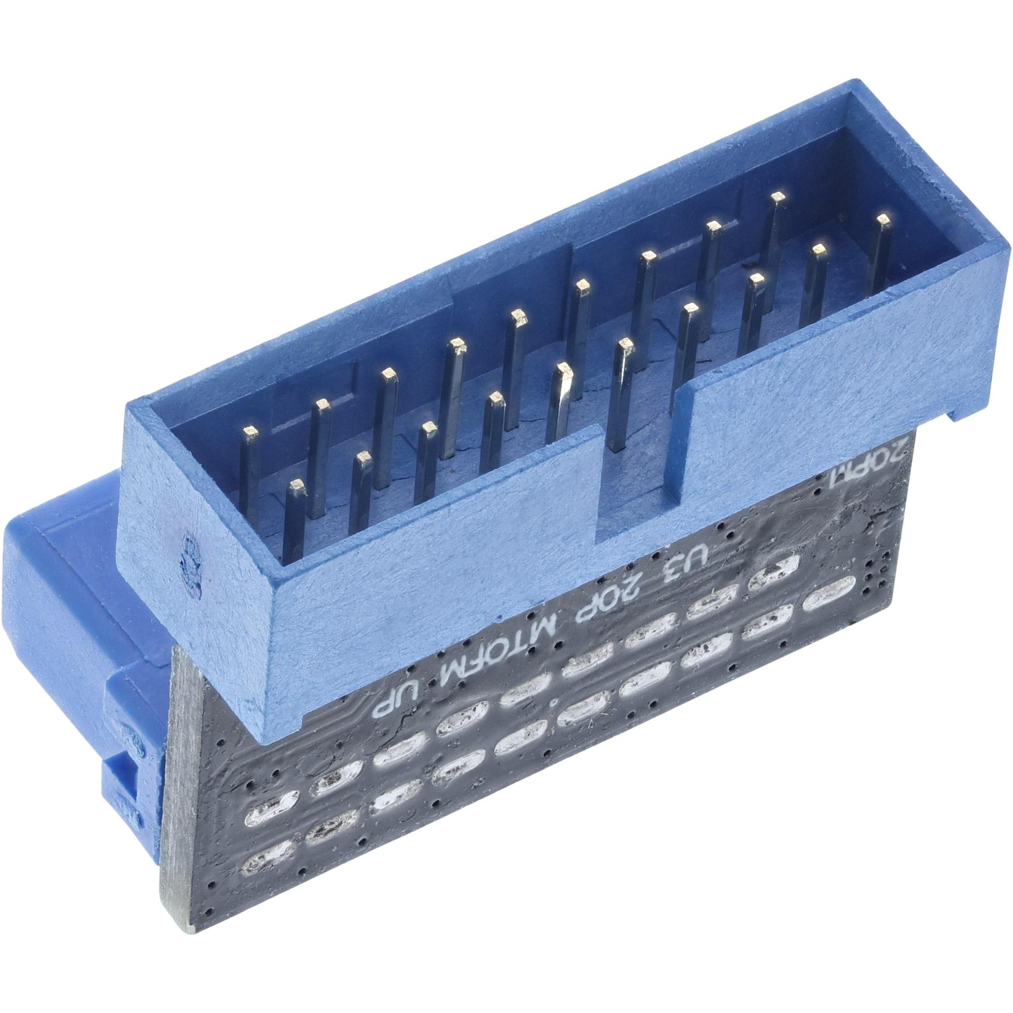 Adattatore USB 3.0 interno - presa-spina per collegamento post - angolato in alto