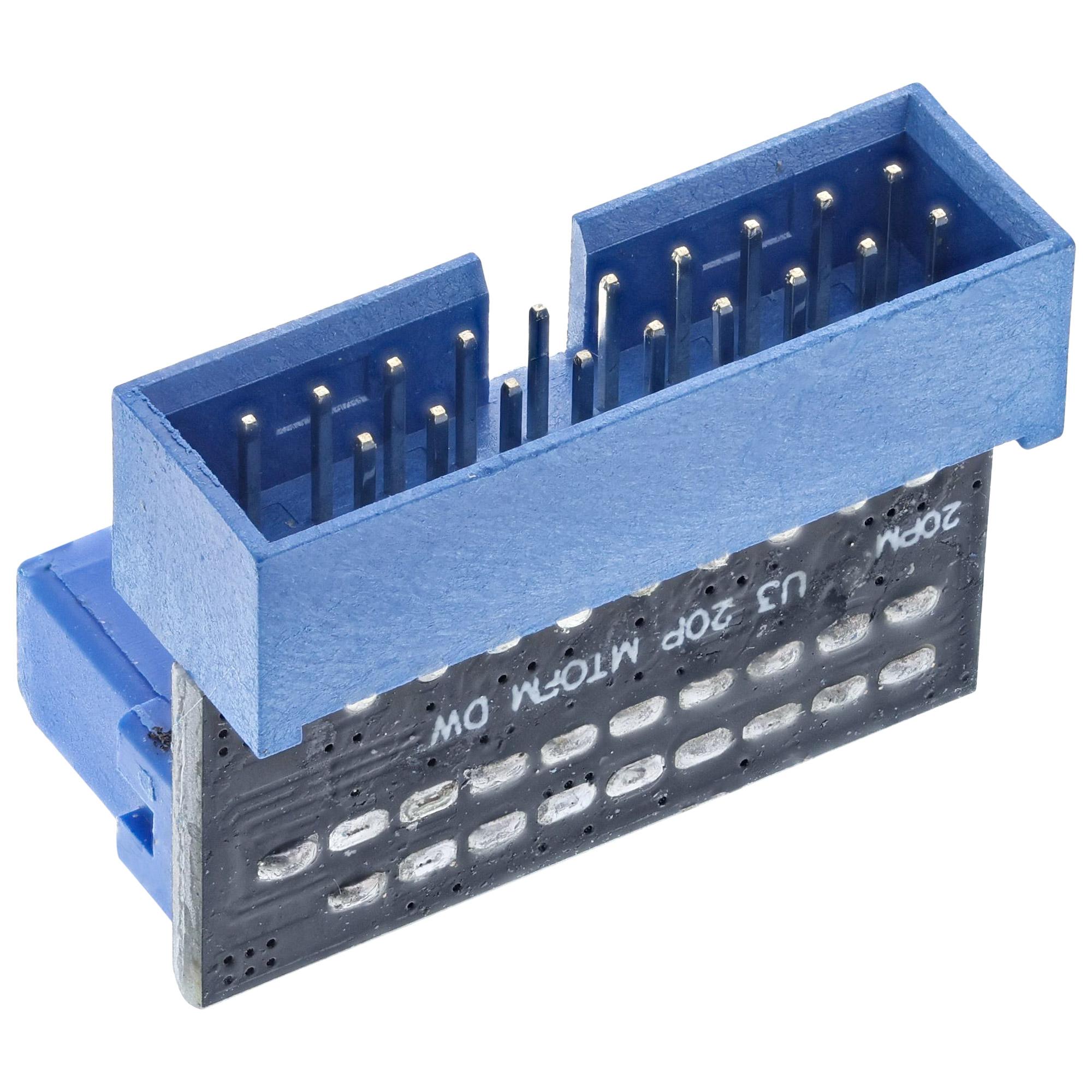 Adattatore USB 3.0 interno - presa-spina per collegamento post - angolato in basso