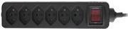 InLine Multipresa SVIZZERA 6 vie con interruttore nero 15