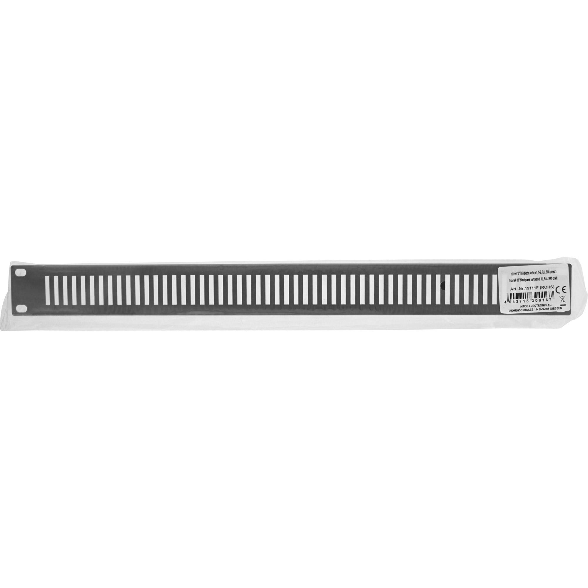 InLine 19" piastra cieca perforata 1U RAL 9005 nero