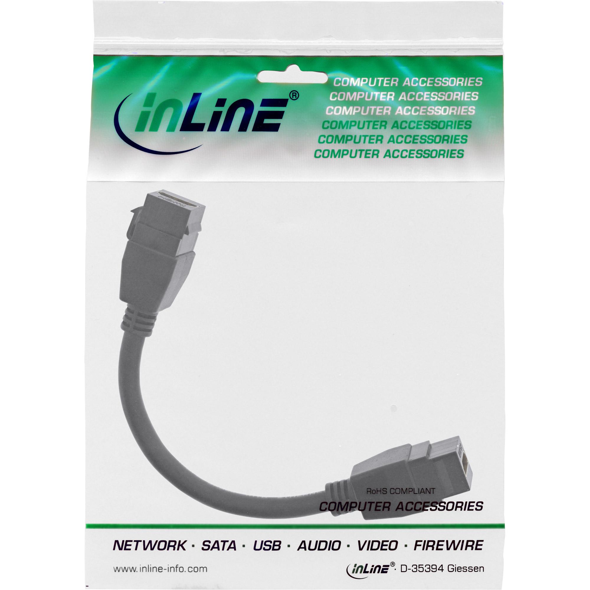 Cavo HDMI 2x Keystone 4K-60Hz - HDMI A femmina-femmina - nero - 0,2m