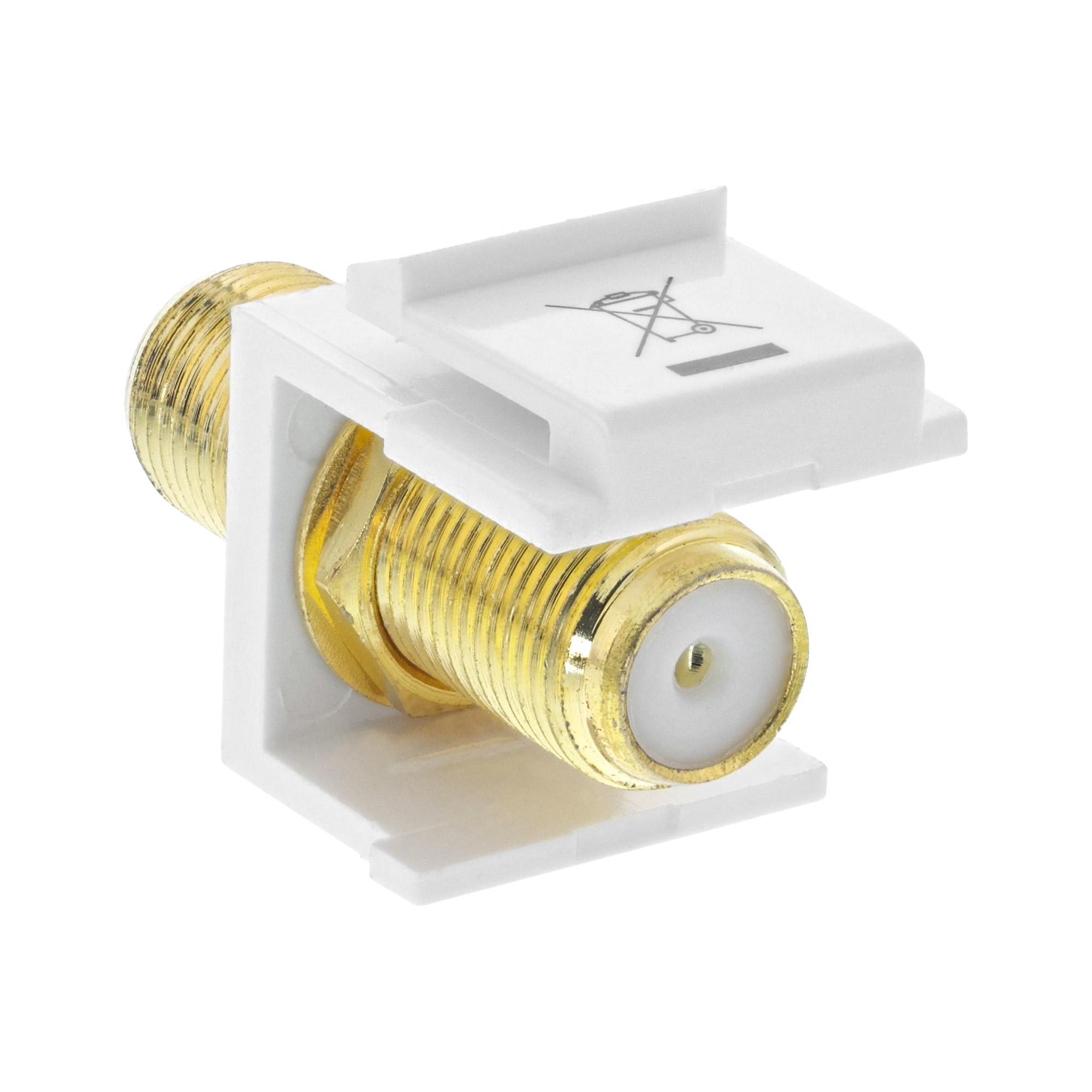Adattatore per installazione Keystone - per cavo satellitare - 2 prese F - bianco