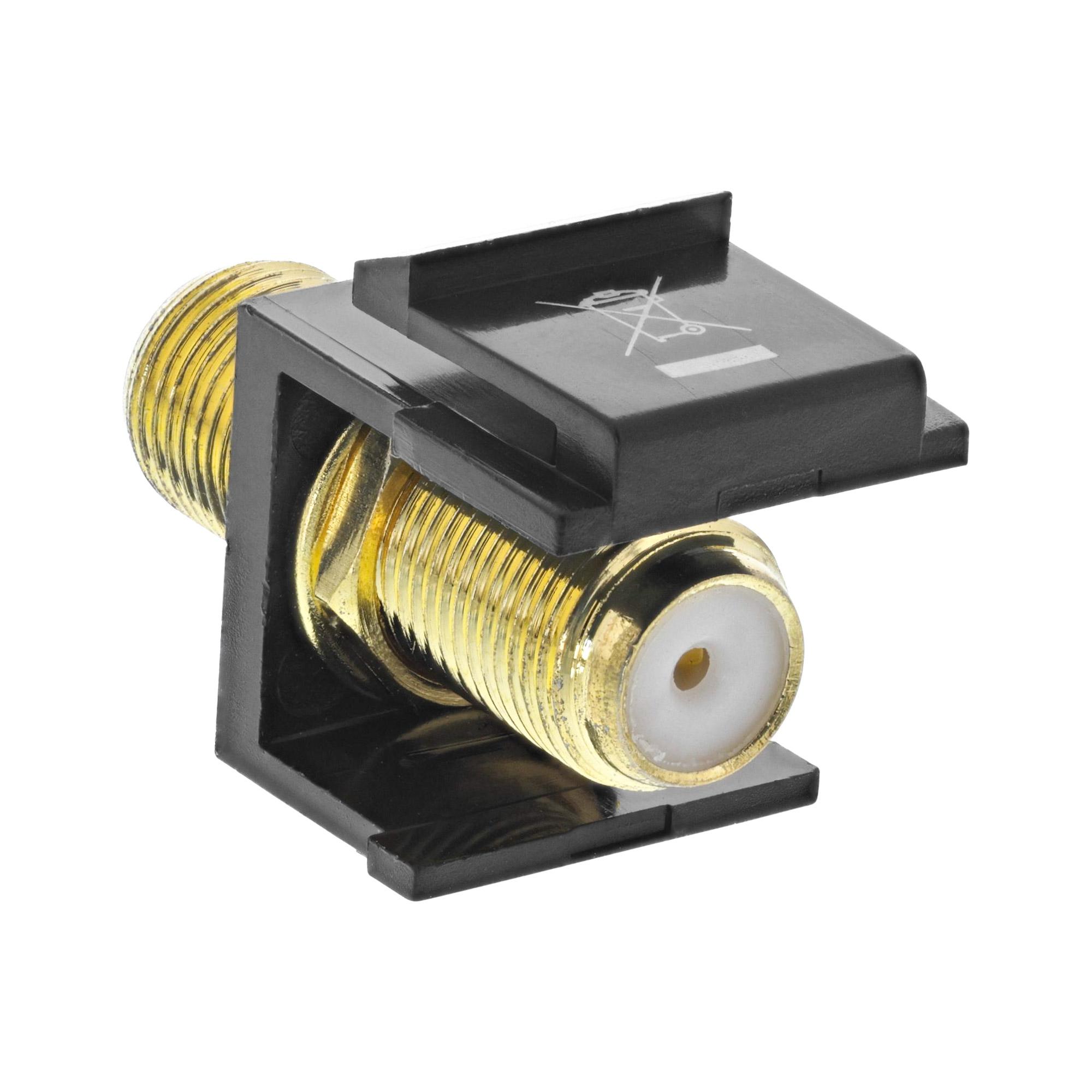 Adattatore di installazione Keystone - per cavo satellitare - 2 prese F - nero