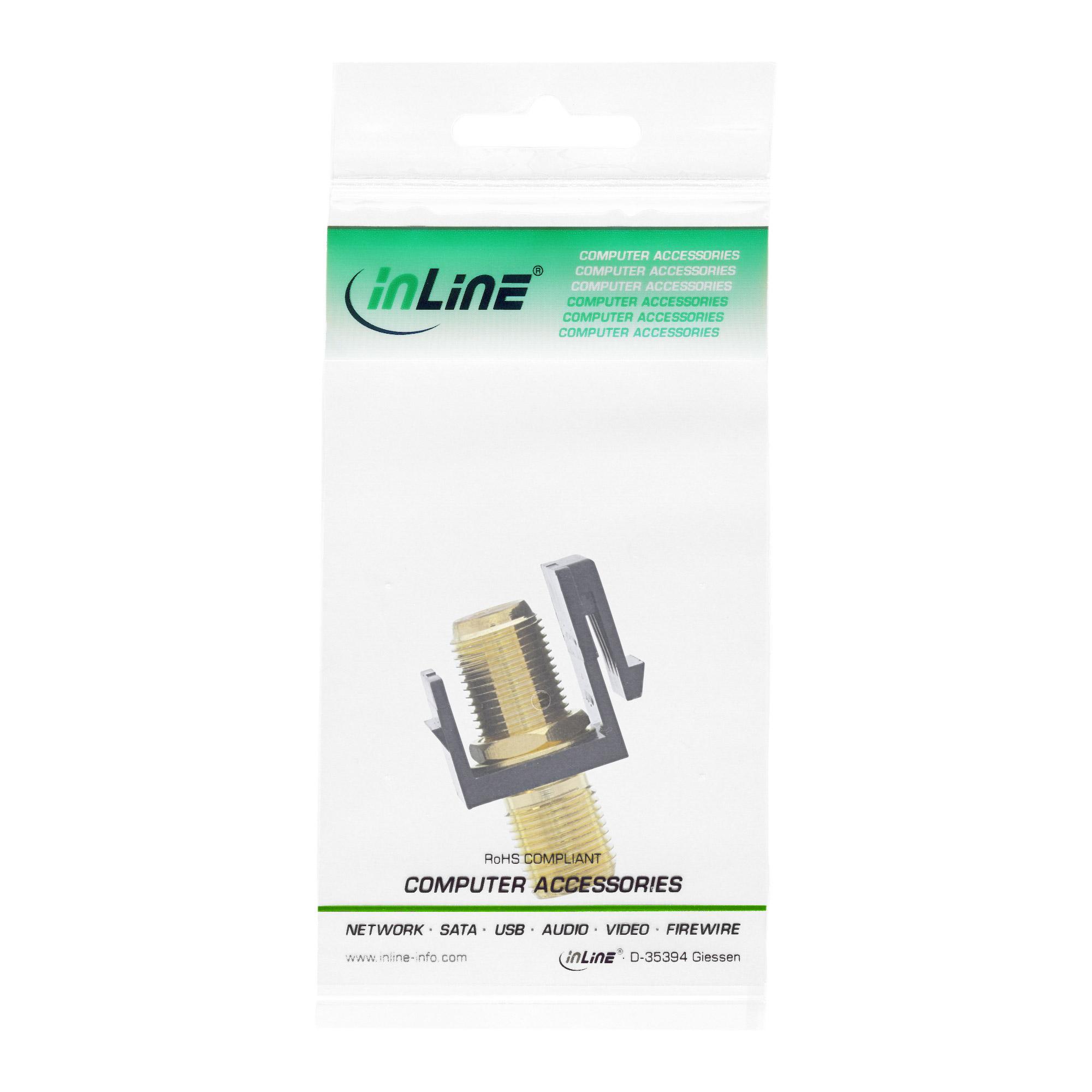 Adattatore di installazione Keystone - per cavo satellitare - 2 prese F - nero