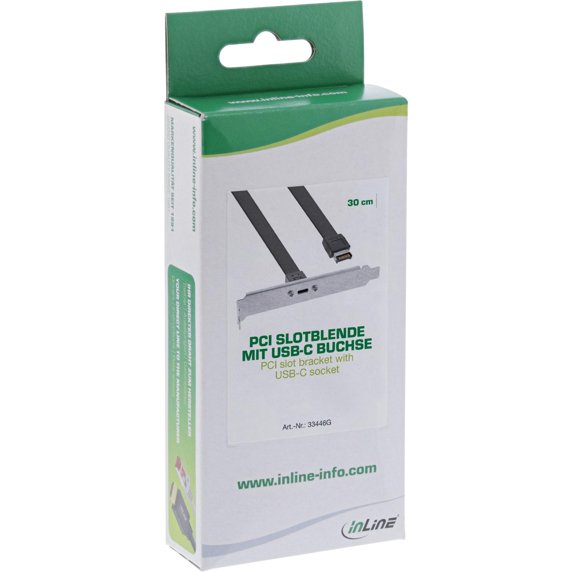 Staffa per slot PCI - Pannello frontale da USB-C a USB 3.2 Chiave-A interna - 0,5 m