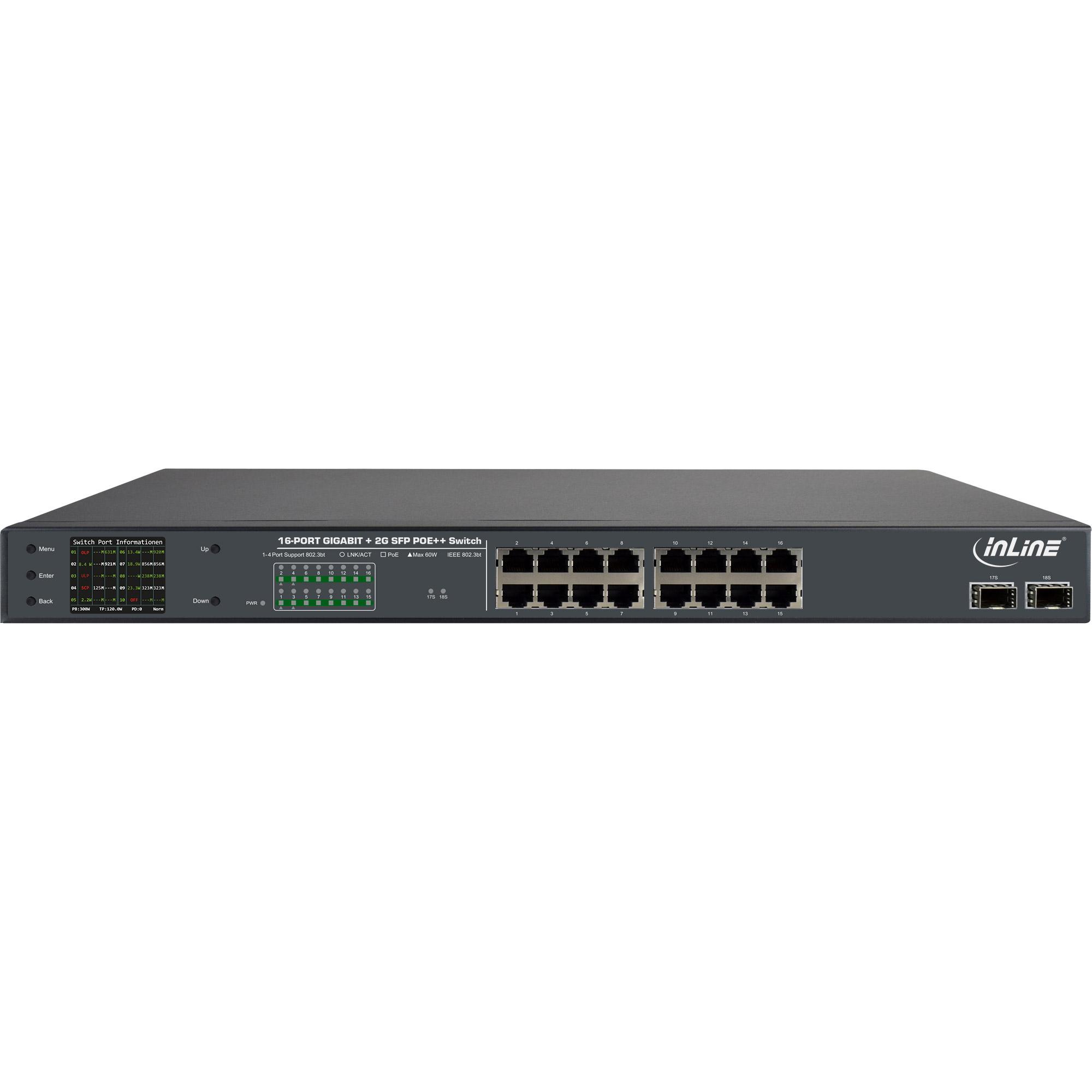 Inline 32316p - switch - 16 x 10/100/1000 (12 Poe+, 4 Poe ++)