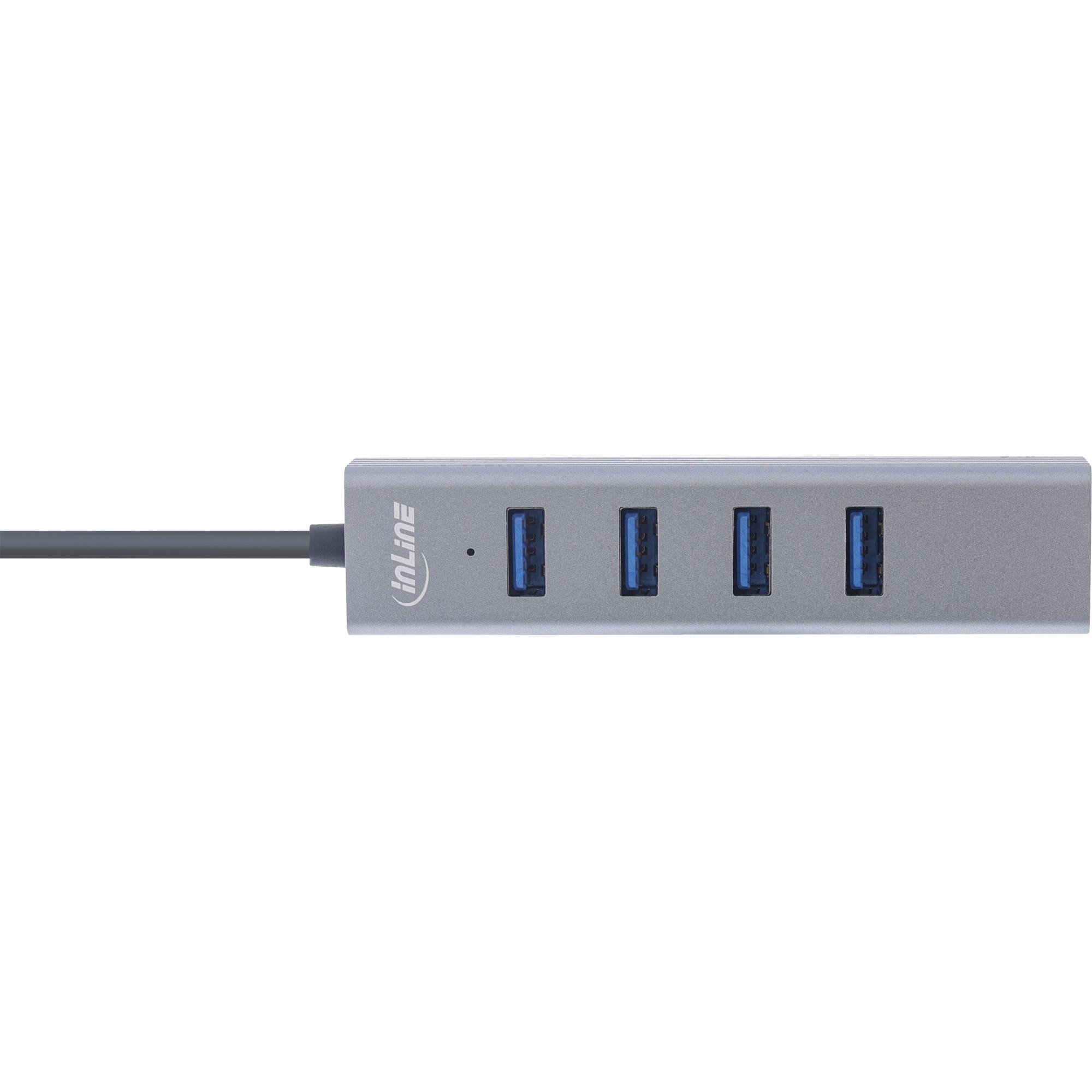 Multi Hub USB-C 3.2 4x USB-A 5Gb-s - OTG - Custodia in alluminio