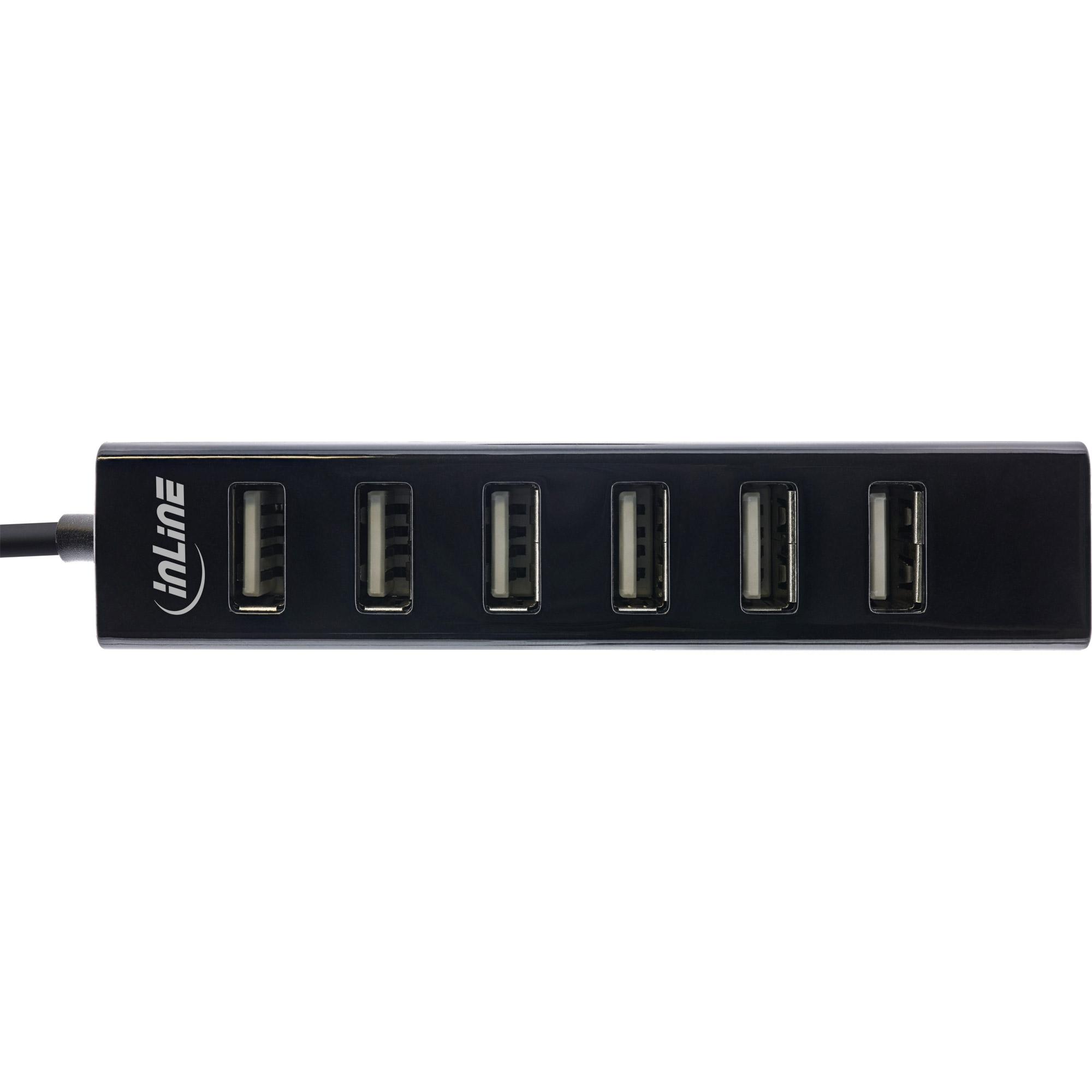 InLine USB 2.0 7-Port Hub da maschio Type-A a 7x femmina Type-A nero
