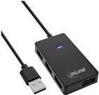 InLine Hub a 4 porte USB 2.0 maschio da tipo A a 4x femmina tipo A nero 30cm