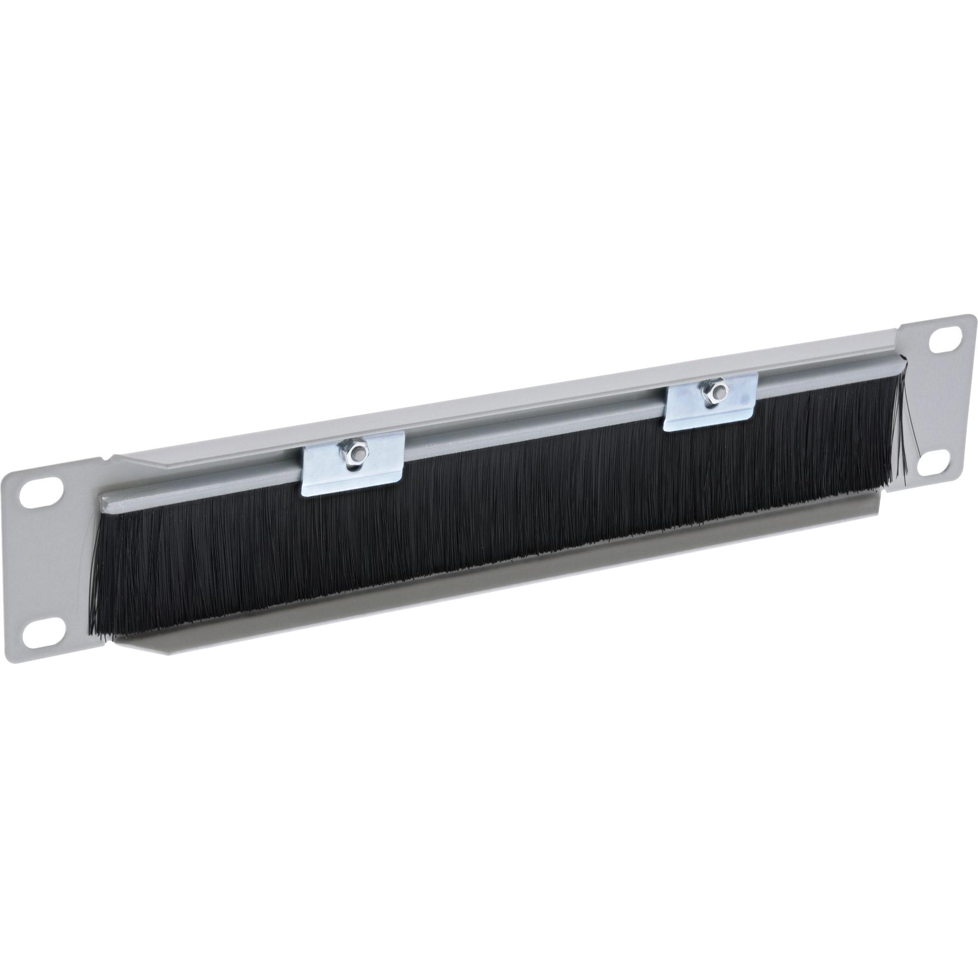 Piatta di implementazione del cavo in linea 25,40 cm (10 ") con spazzola - 1He - RAL 7035 Grigio - Scheda di gestione del cavo