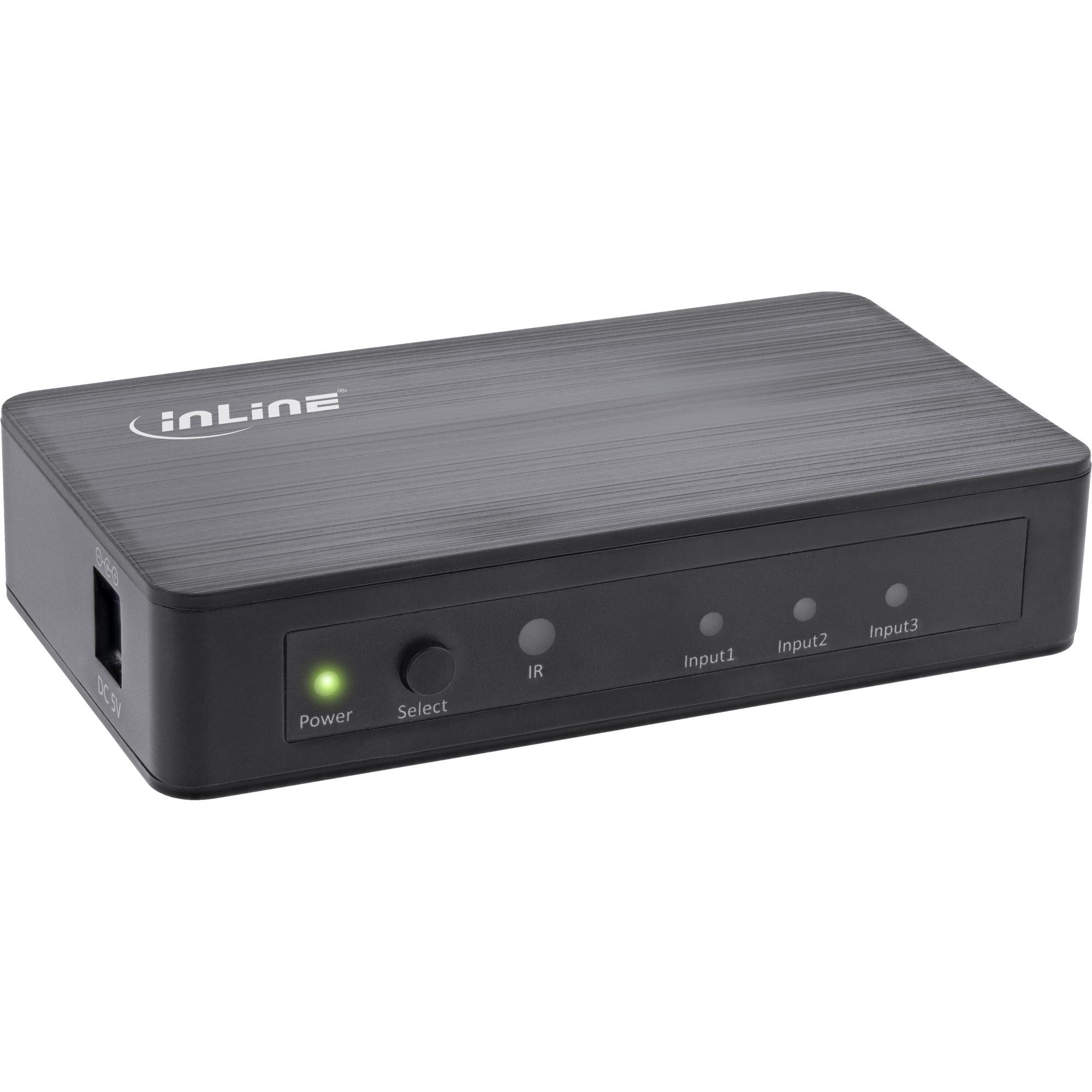 InLine Switch HDMI 3 porte 4K2K a 60 Hz HDCP 2.2