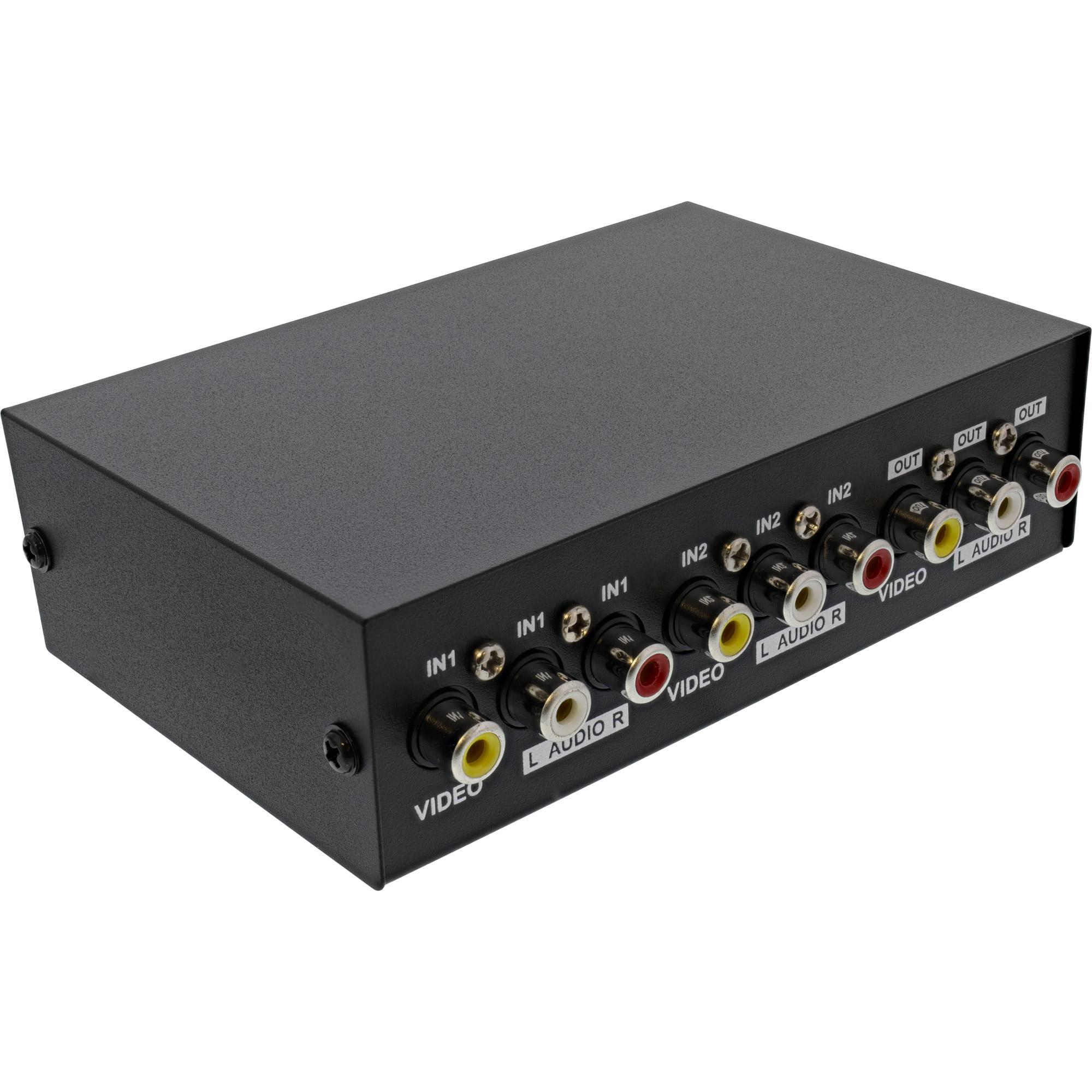 Commutatore AV manuale a 2 porte - 3x Cinch IN-OUT