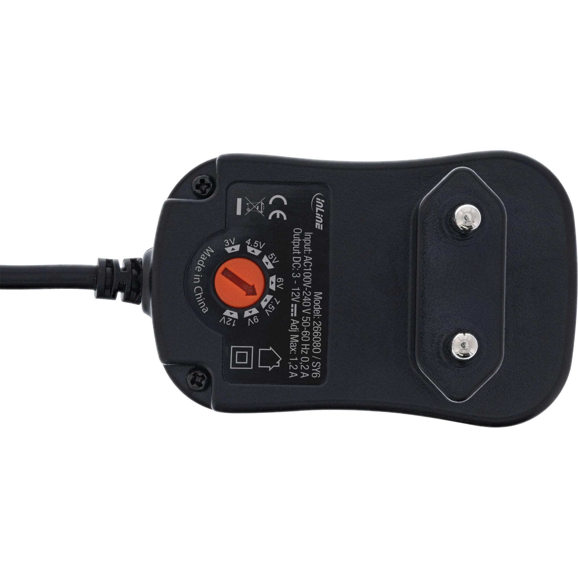 InLine Alimentatore universale 12W da 110-240V a 3-12V max. 1200mA