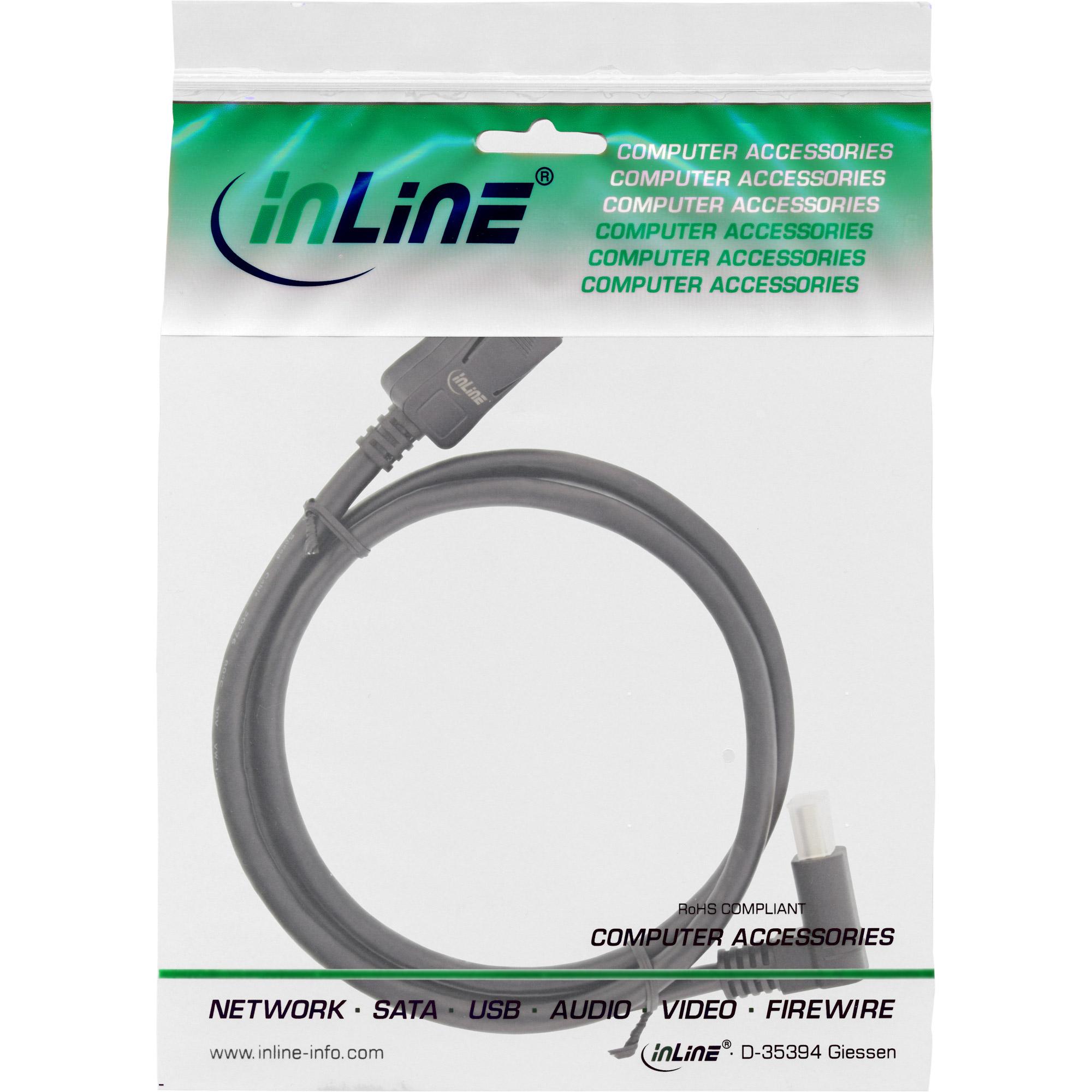 Cavo DisplayPort 1.4 - 8K4K - angolato verso il basso - nero-oro - 3 m
