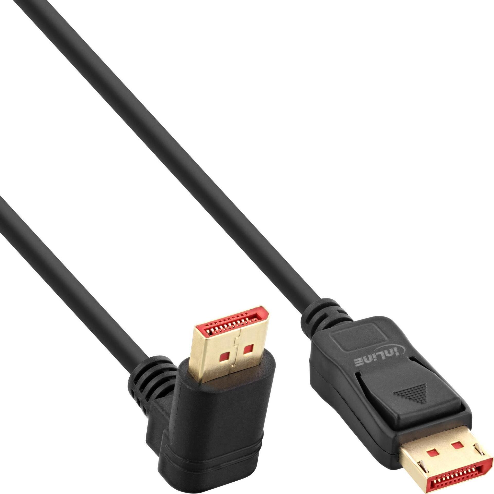 Cavo DisplayPort 1.4, 8K4K, angolato verso l'alto, nero/oro, 5m, 5 m, DisplayPort, DisplayPort, Maschio, Ma