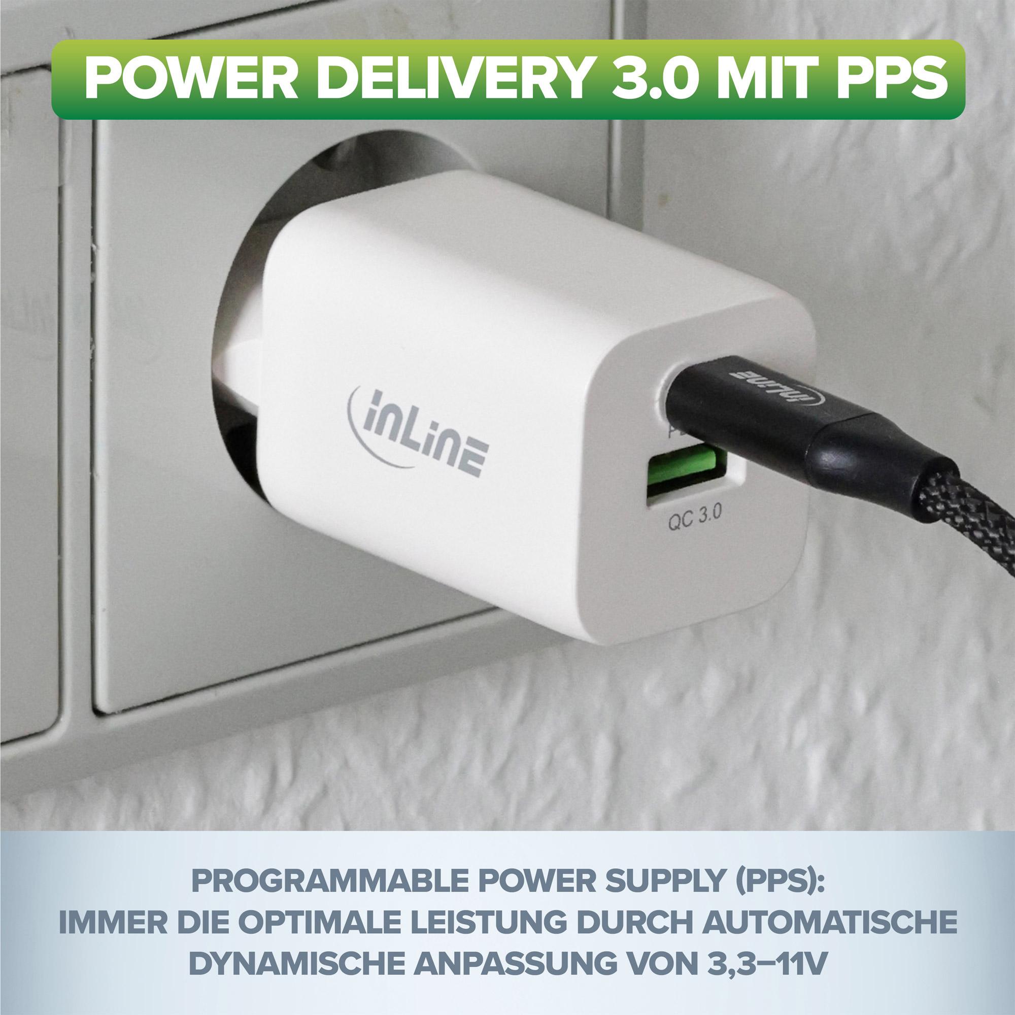 Power Delivery + Adattatore di alimentazione USB Quick Charge - 33 W - USB-A + USB-C - nero