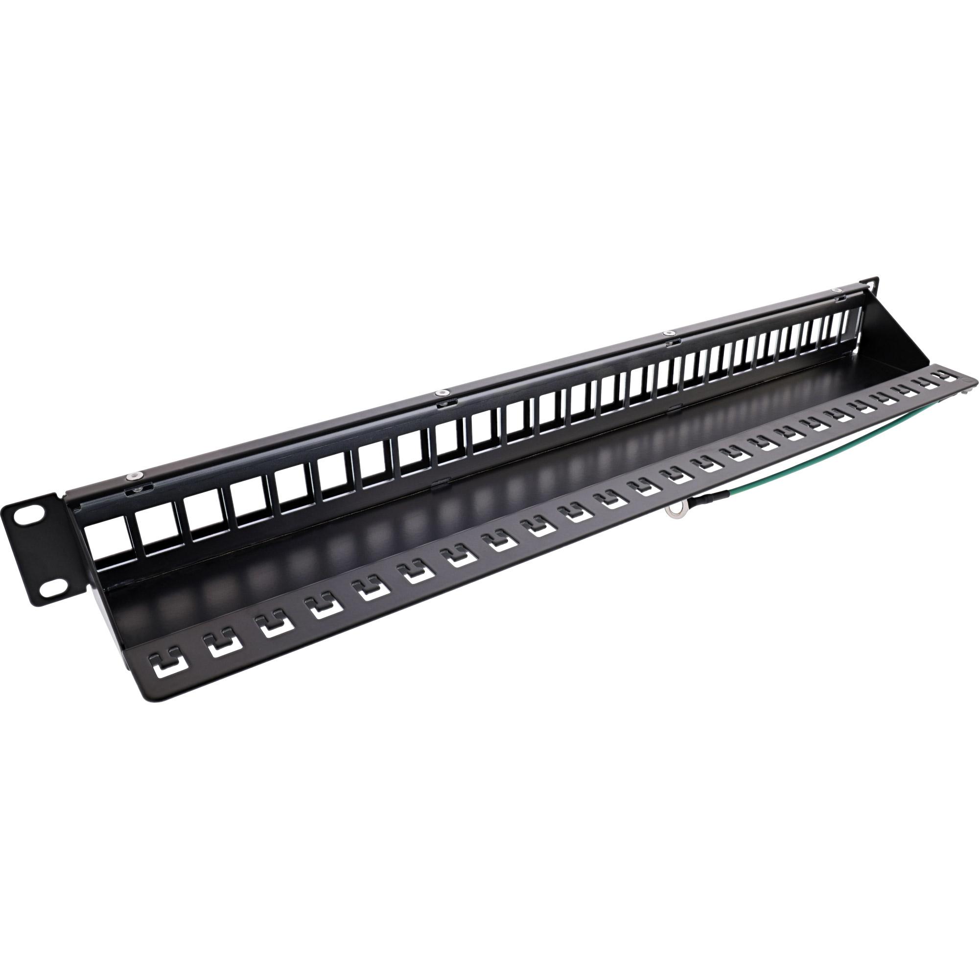 InLine Patch Panel 19" 1U Cat.6A 24-porte per Snap-In Keystone nero