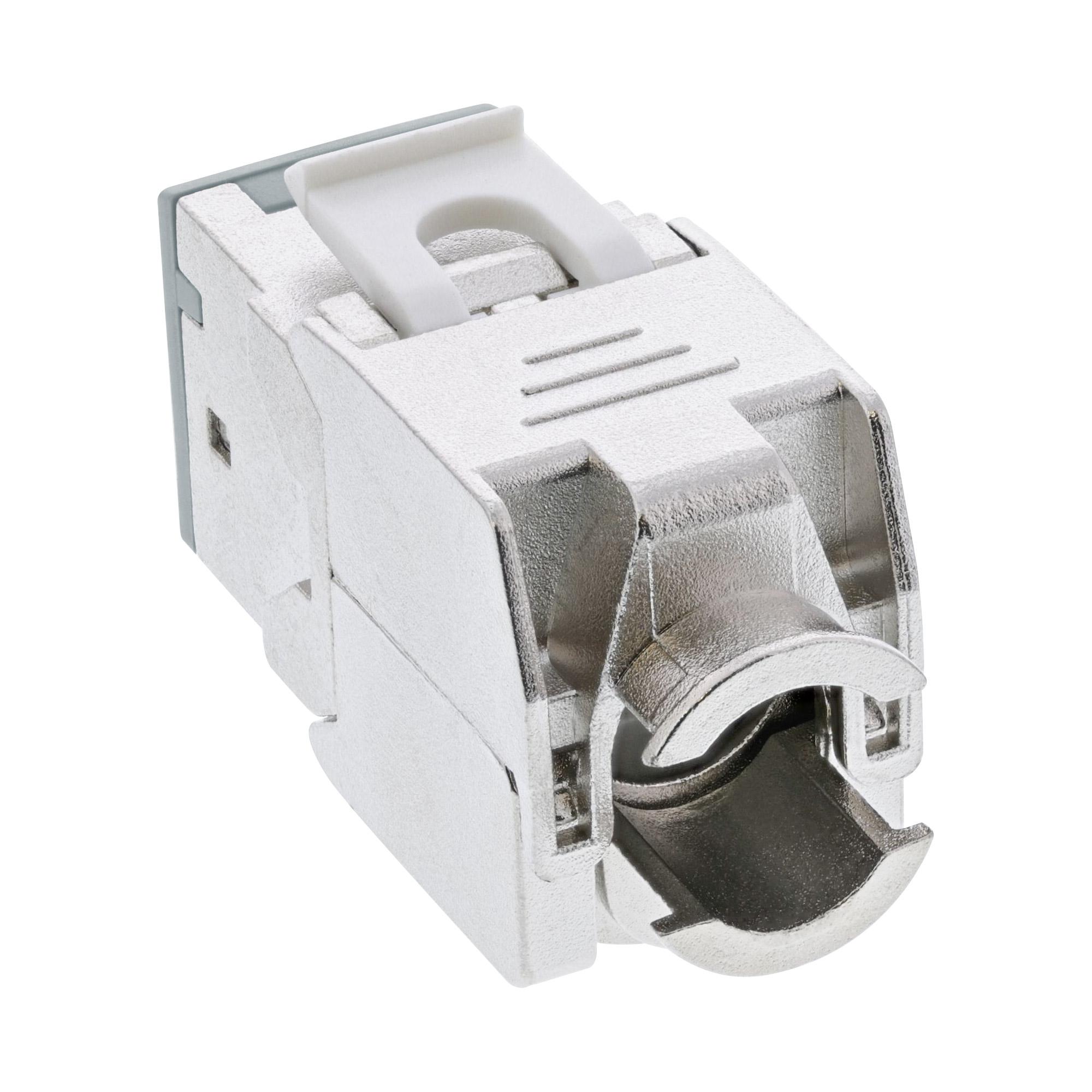 InLine Pack da 8 Keystone RJ45 jack schermato Cat.6A grigio