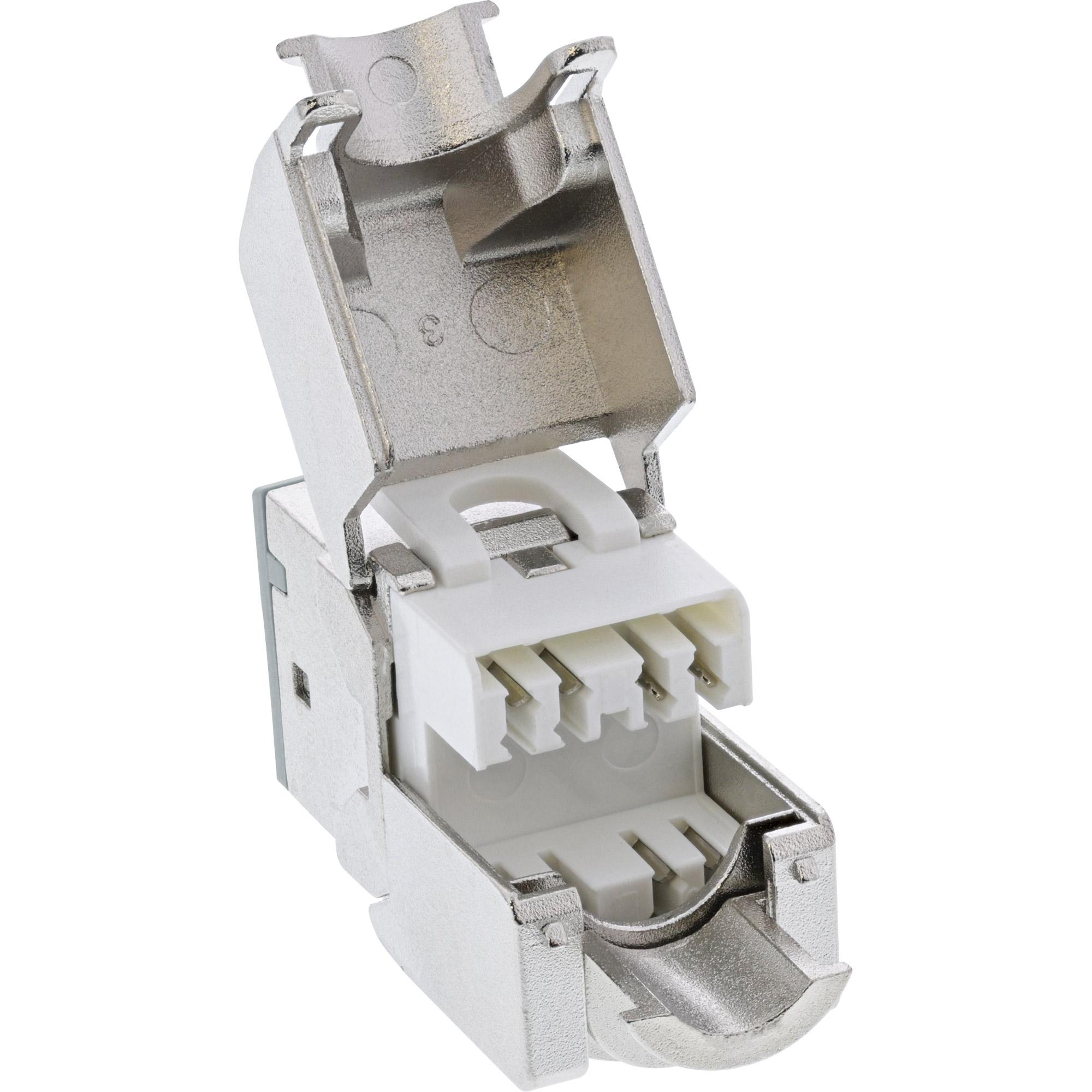 InLine Pack da 8 Keystone RJ45 jack schermato Cat.6A grigio