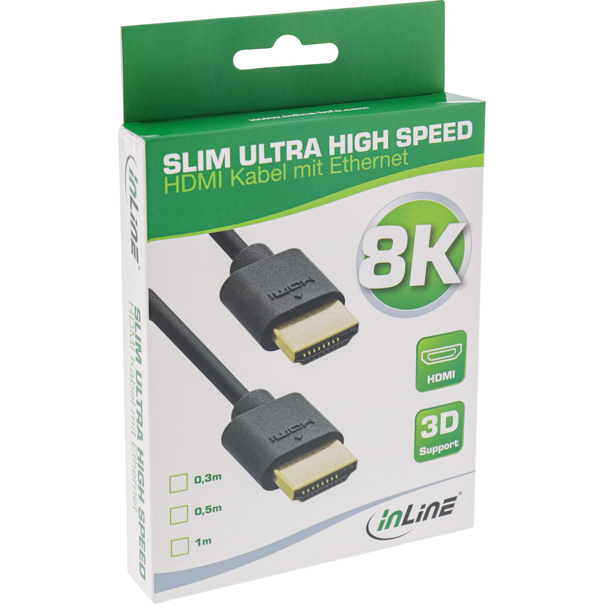 Cavo HDMI Slim Ultra High Speed â€‹â€‹- 8K4K - maschio - maschio - 0,5 m